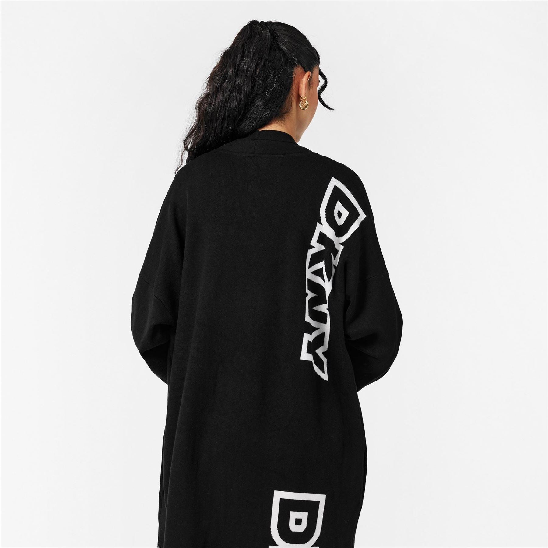 DKNY Exploded Textured Knit Relaxed Fit Cardigan