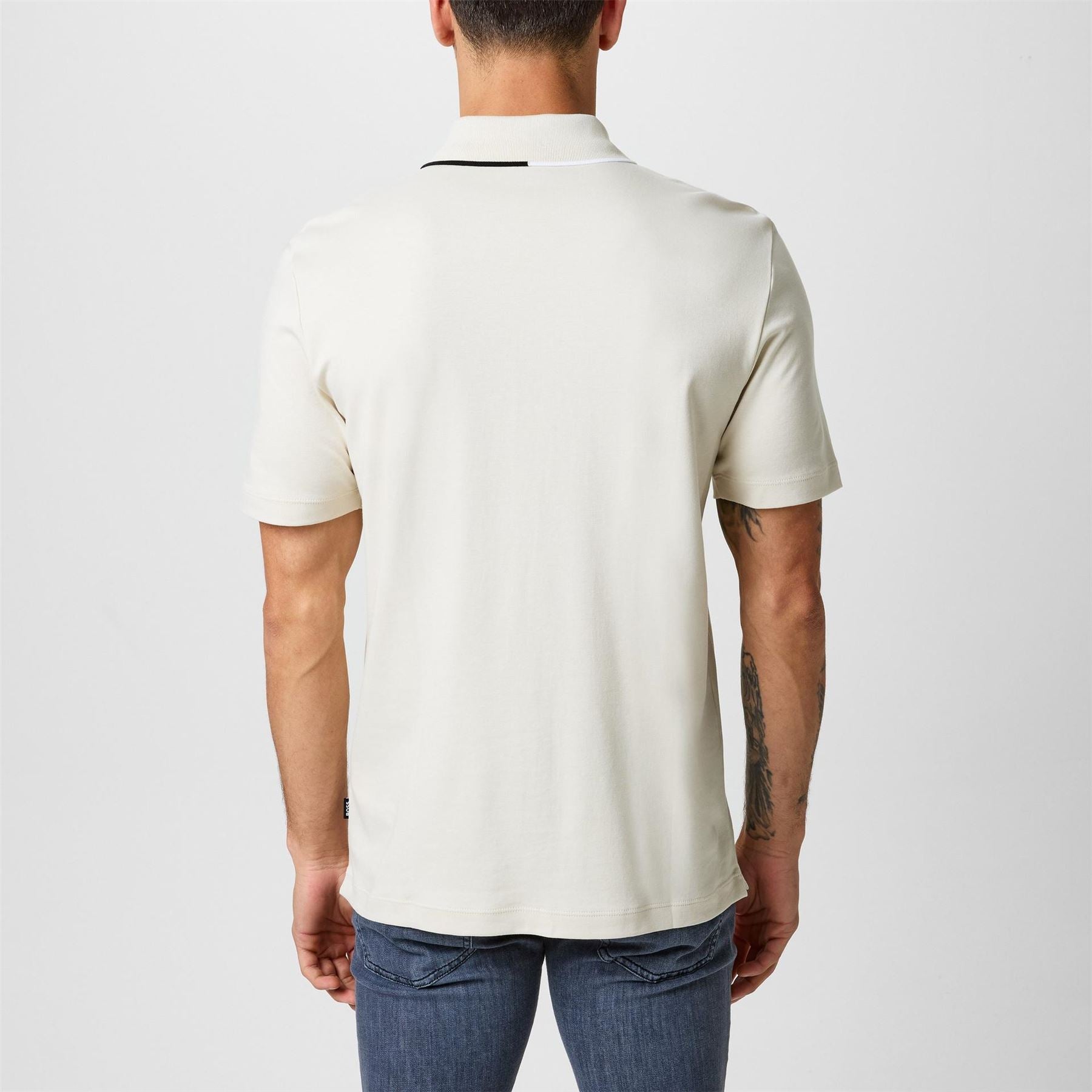 Boss Paras Quarter Zip Cotton Short Sleeve Polo Shirt