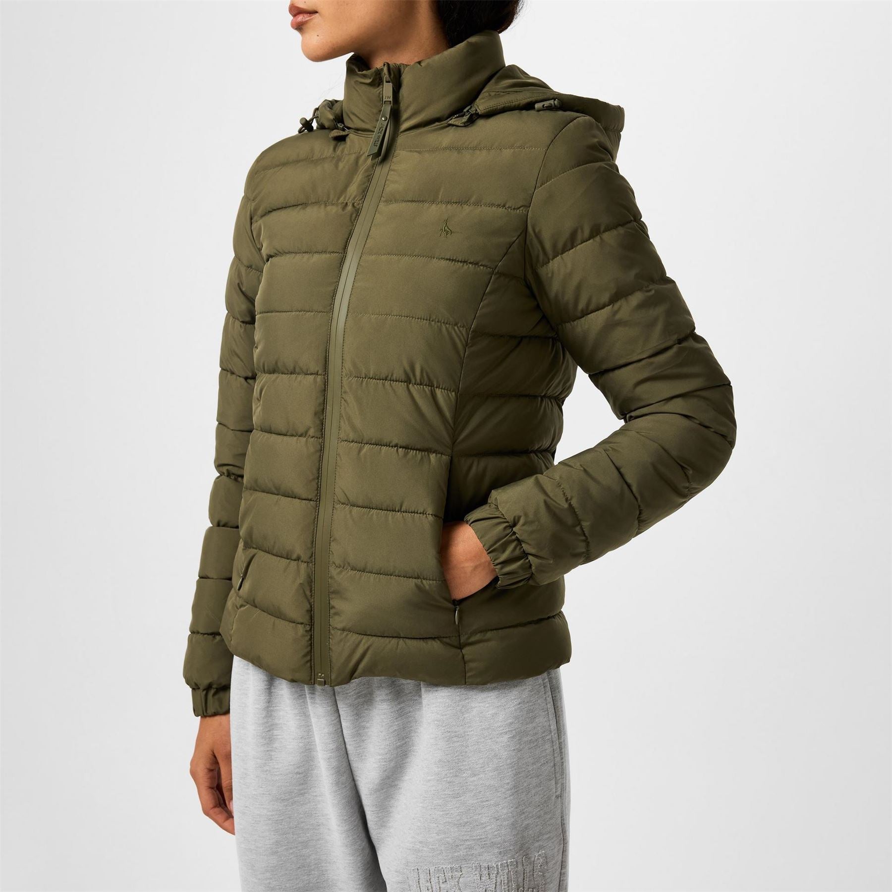 Jack Wills Luna Water Resistant Wind Resistant Detachable Hood Short Puffer Jacket