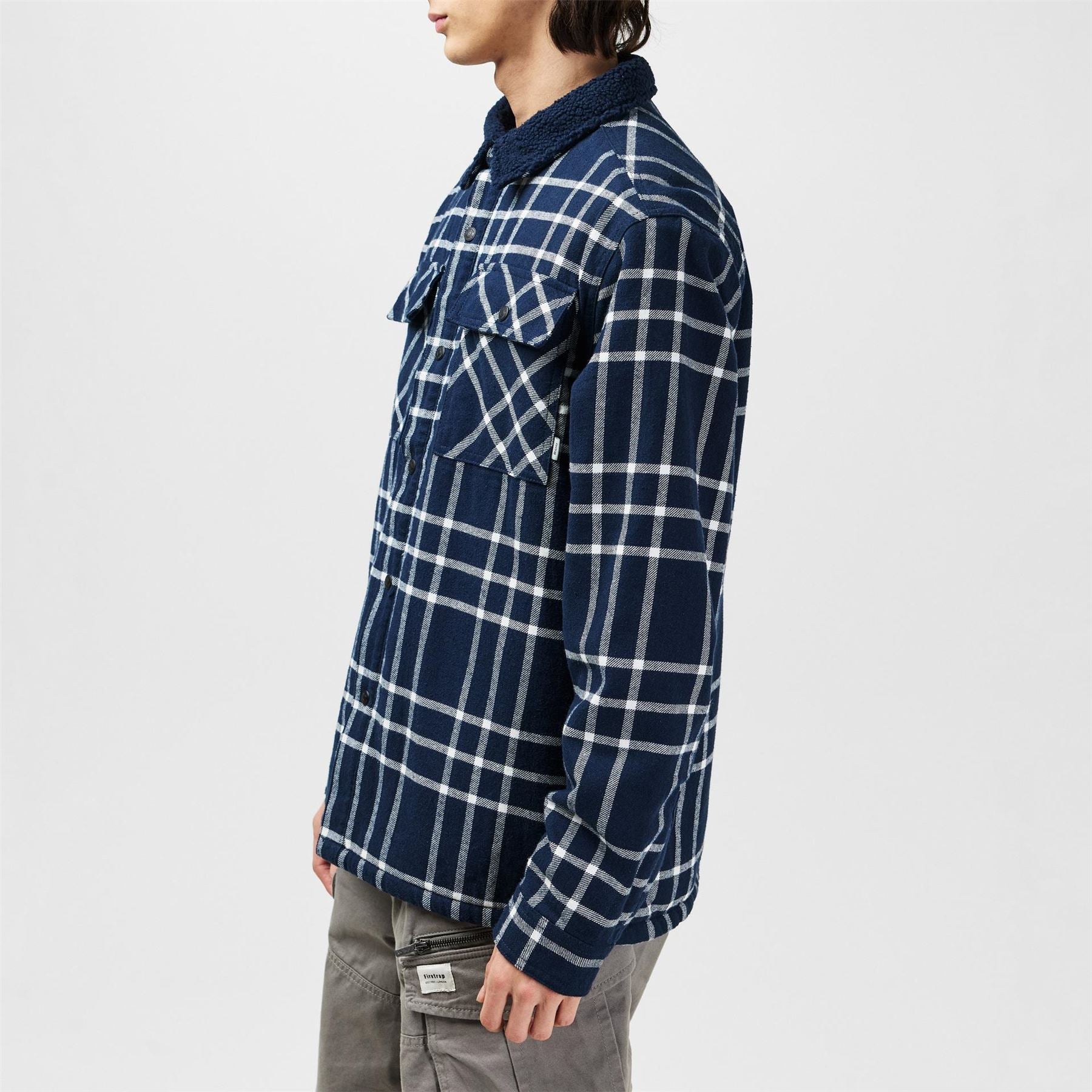 Firetrap Mens Borg Check Overshirt