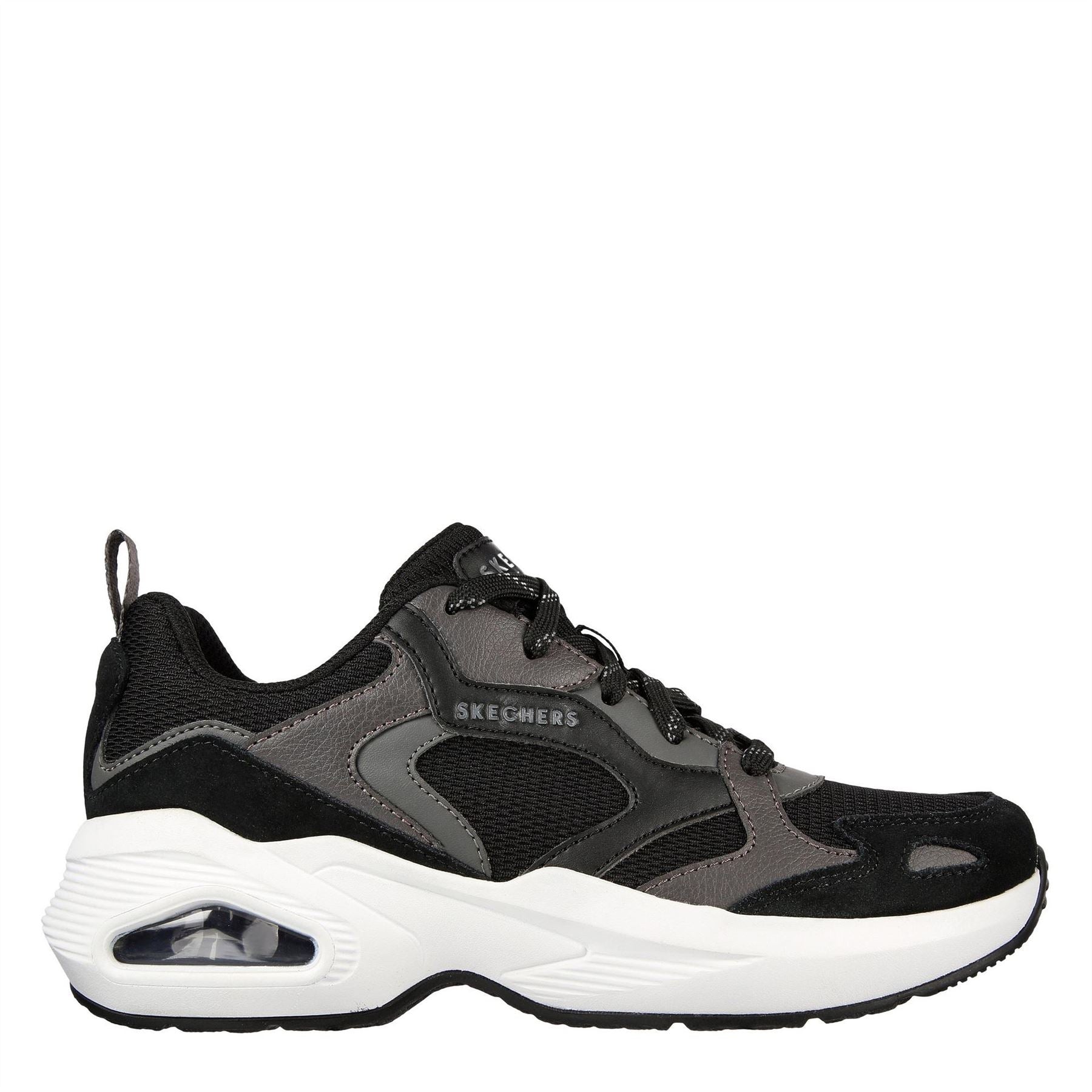 Skechers Womens W Duraleather  And  Suede Overlay Low Top Trainers