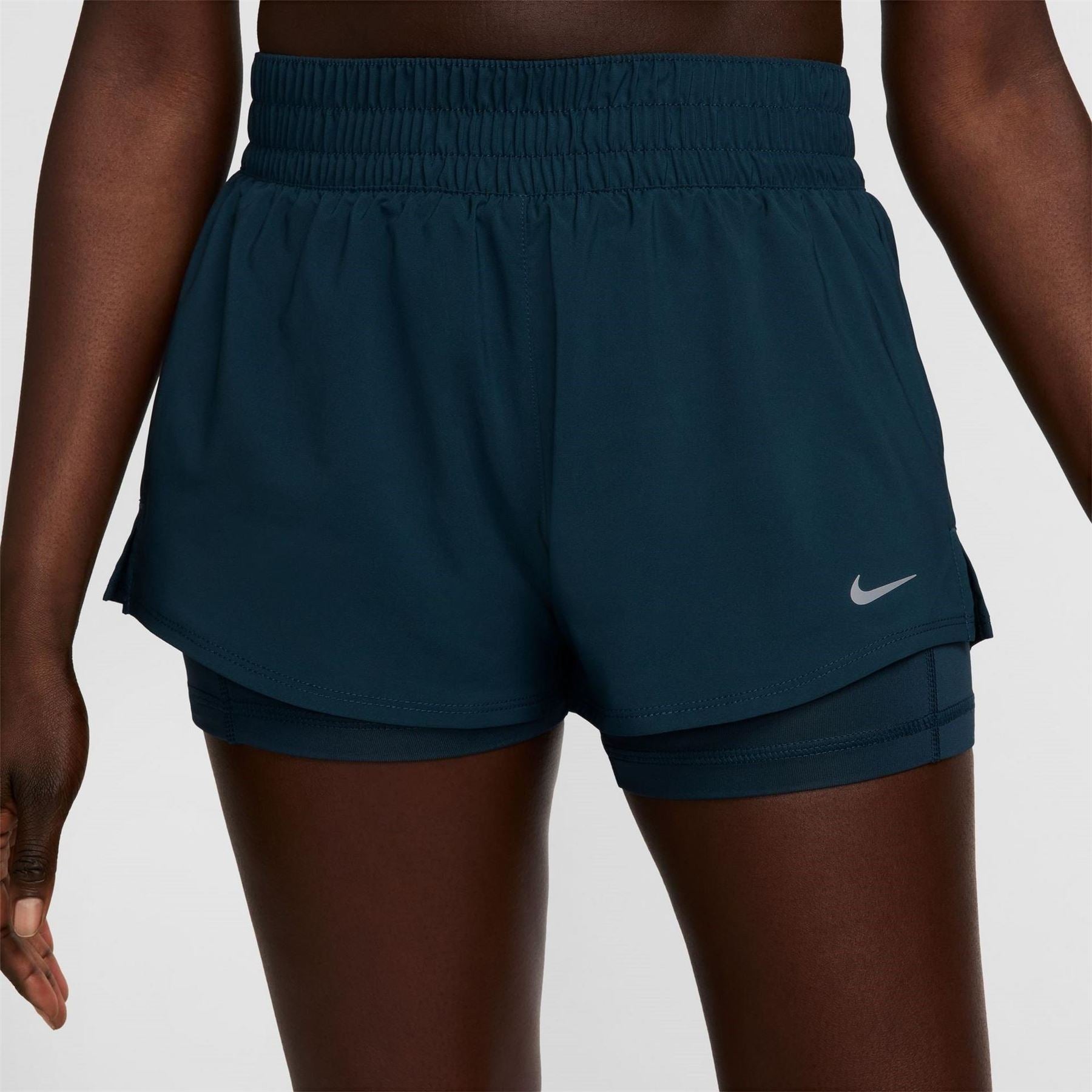 Nike Womens One Dri Fit Mid Rise 3 2 In 1 Shorts