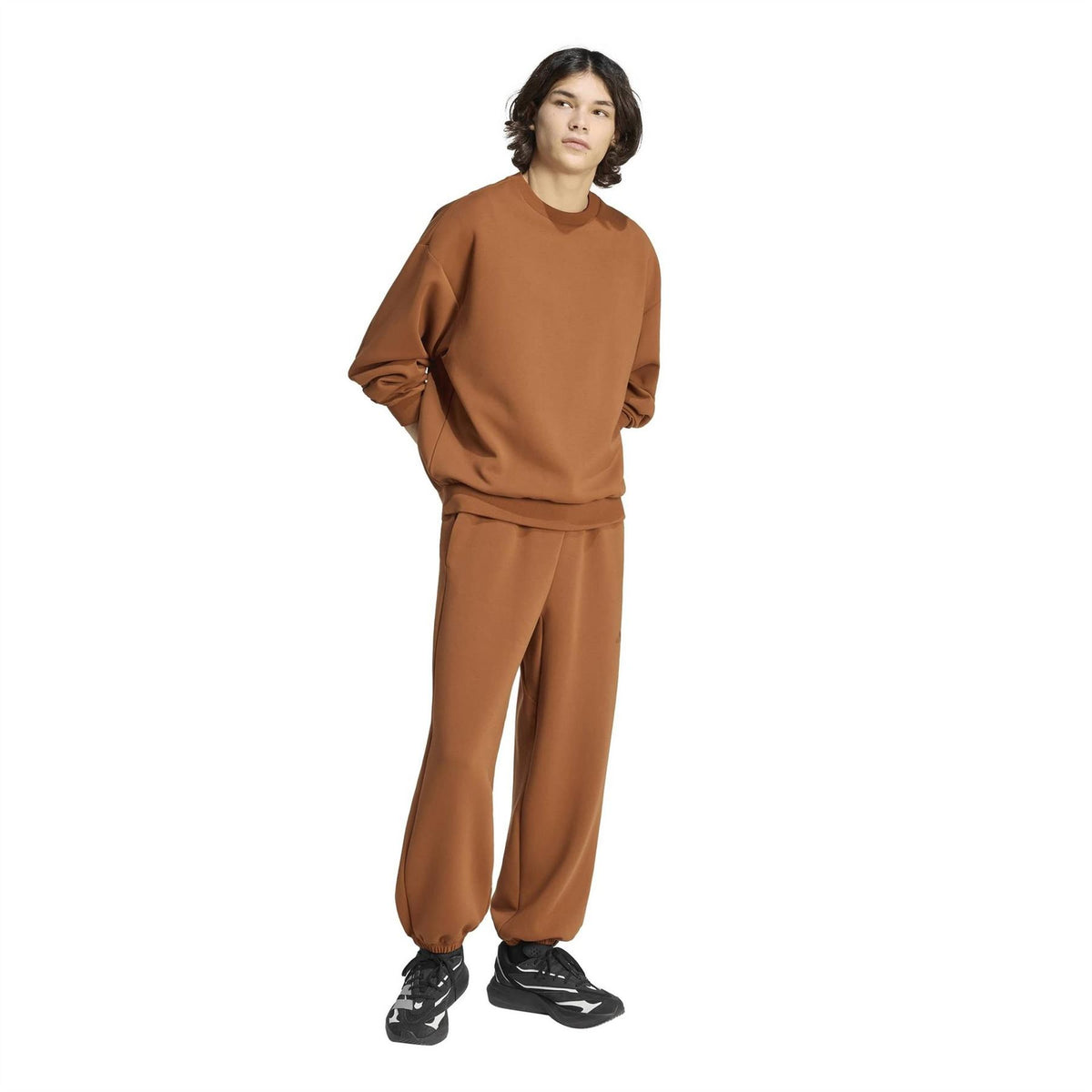 adidas Crew Neck Ribbed Collar Oversize Sweatshirt