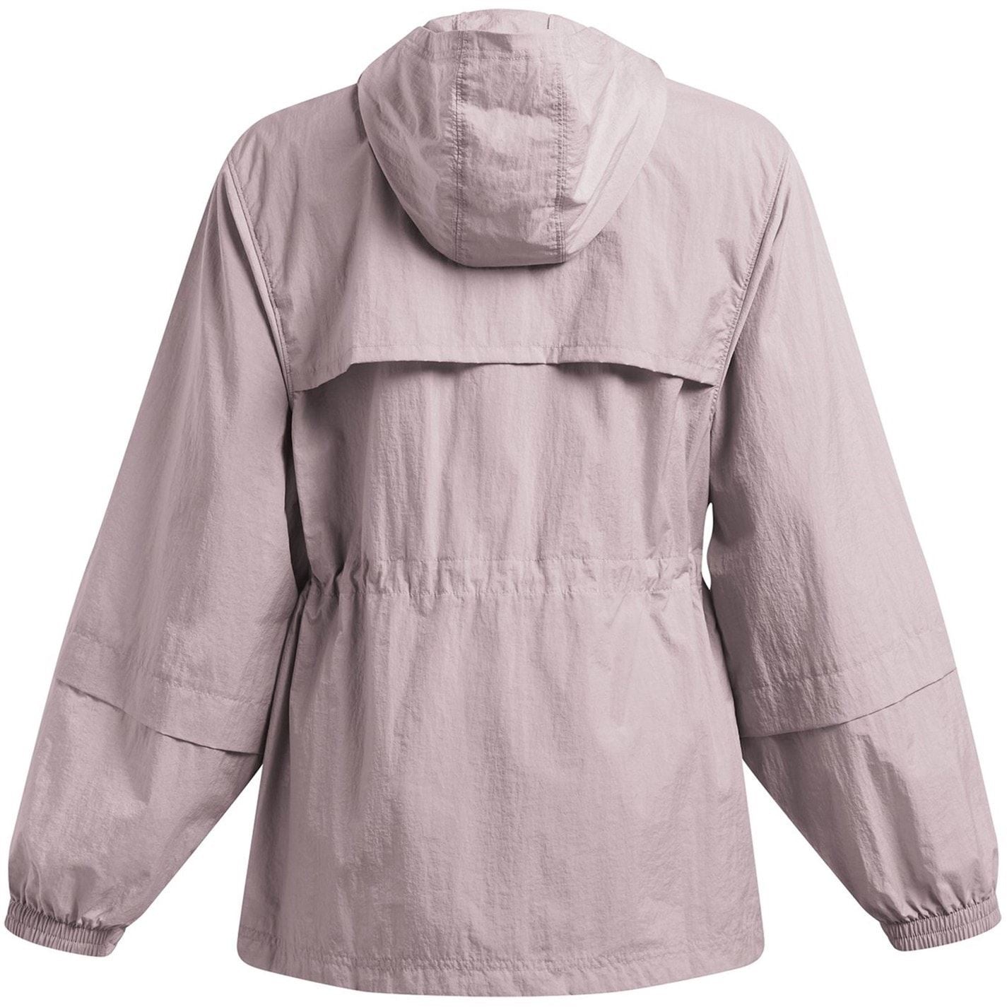 Under Armour Solid Patterned Hooded Drawstring Windbreaker with Flap Pocket