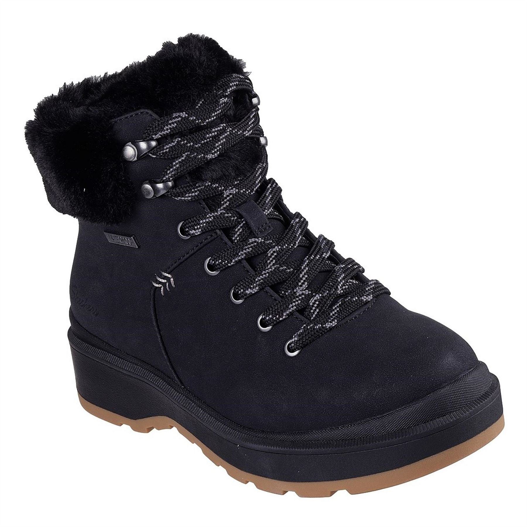Skechers Womens Cozy Fashion Hiker Lace Up Wedge Bo Rugged Boots