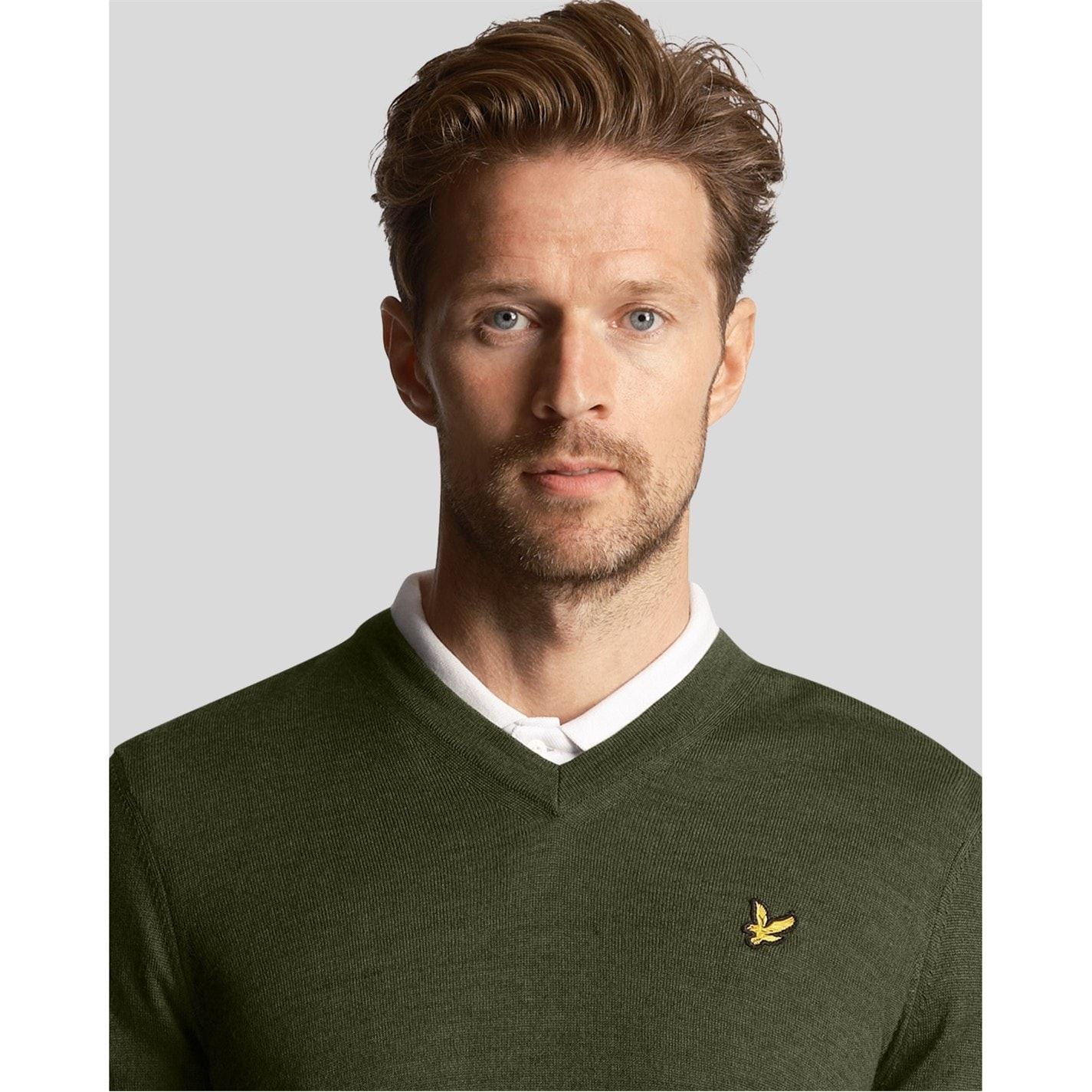 Lyle and Scott V Neck Regular Fit Long Sleeve Sweater