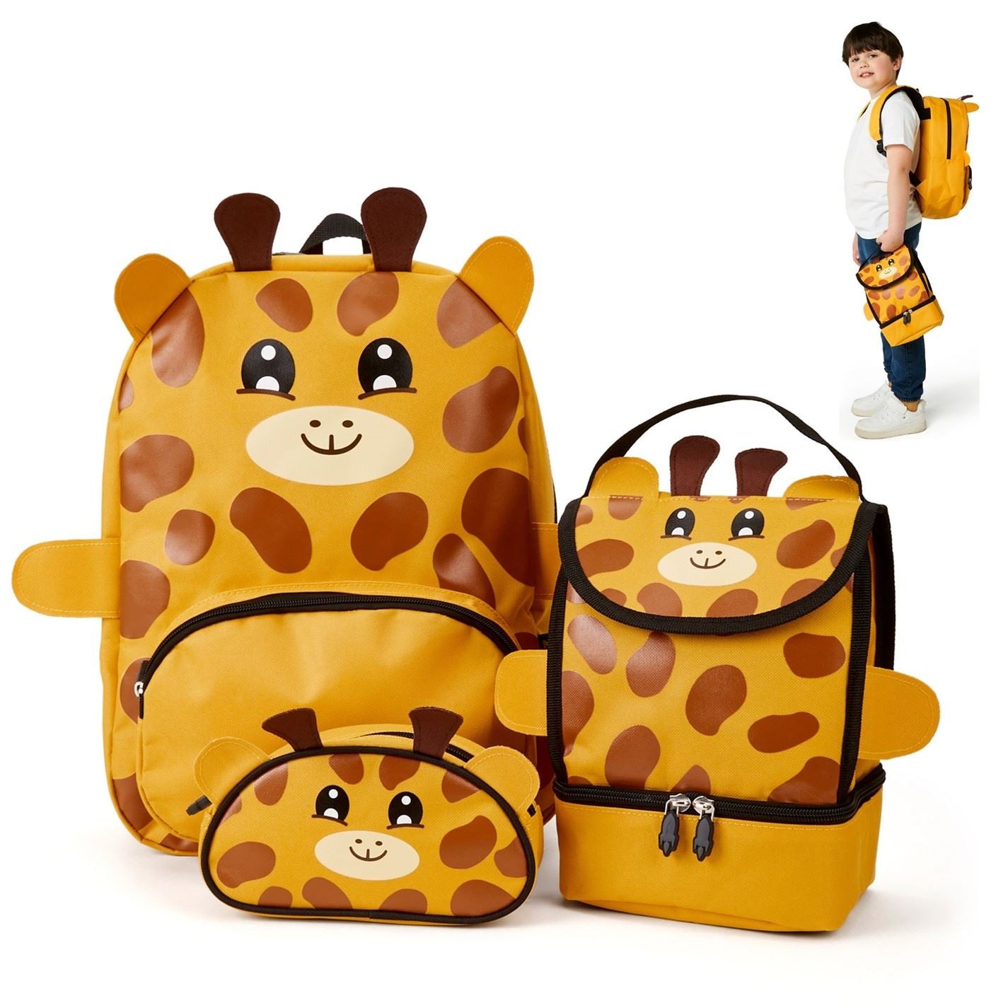 Zappi Co Animal Snow Leopard Backpack Set