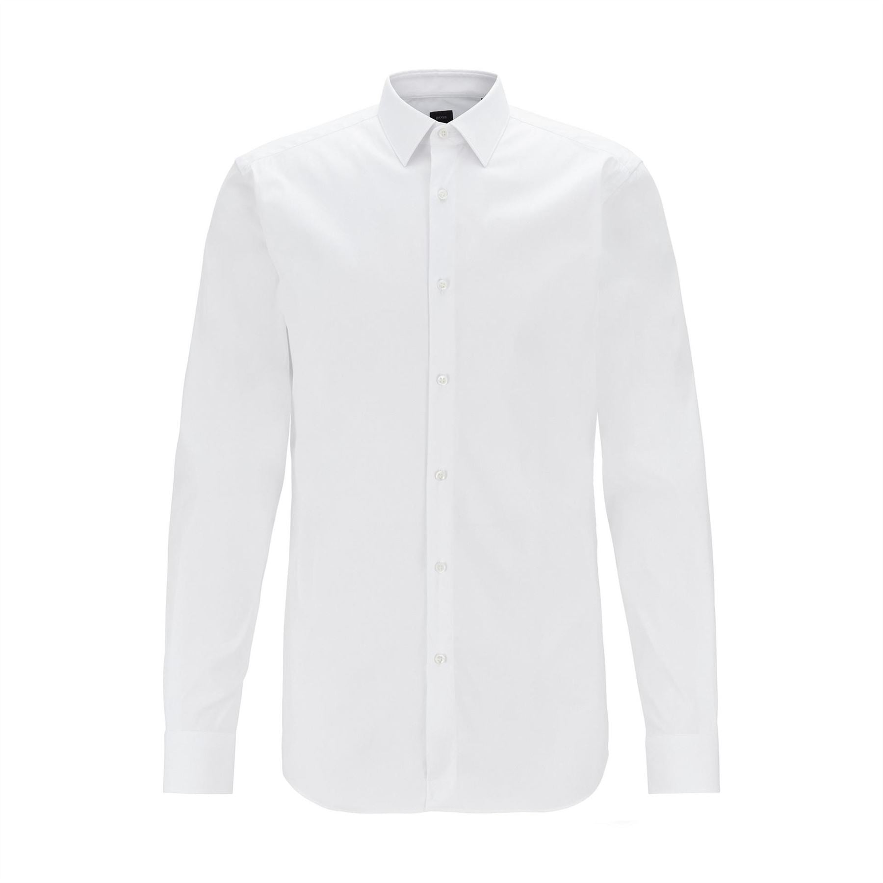 Boss Collared Neck Point Collar Long Sleeve Shirt