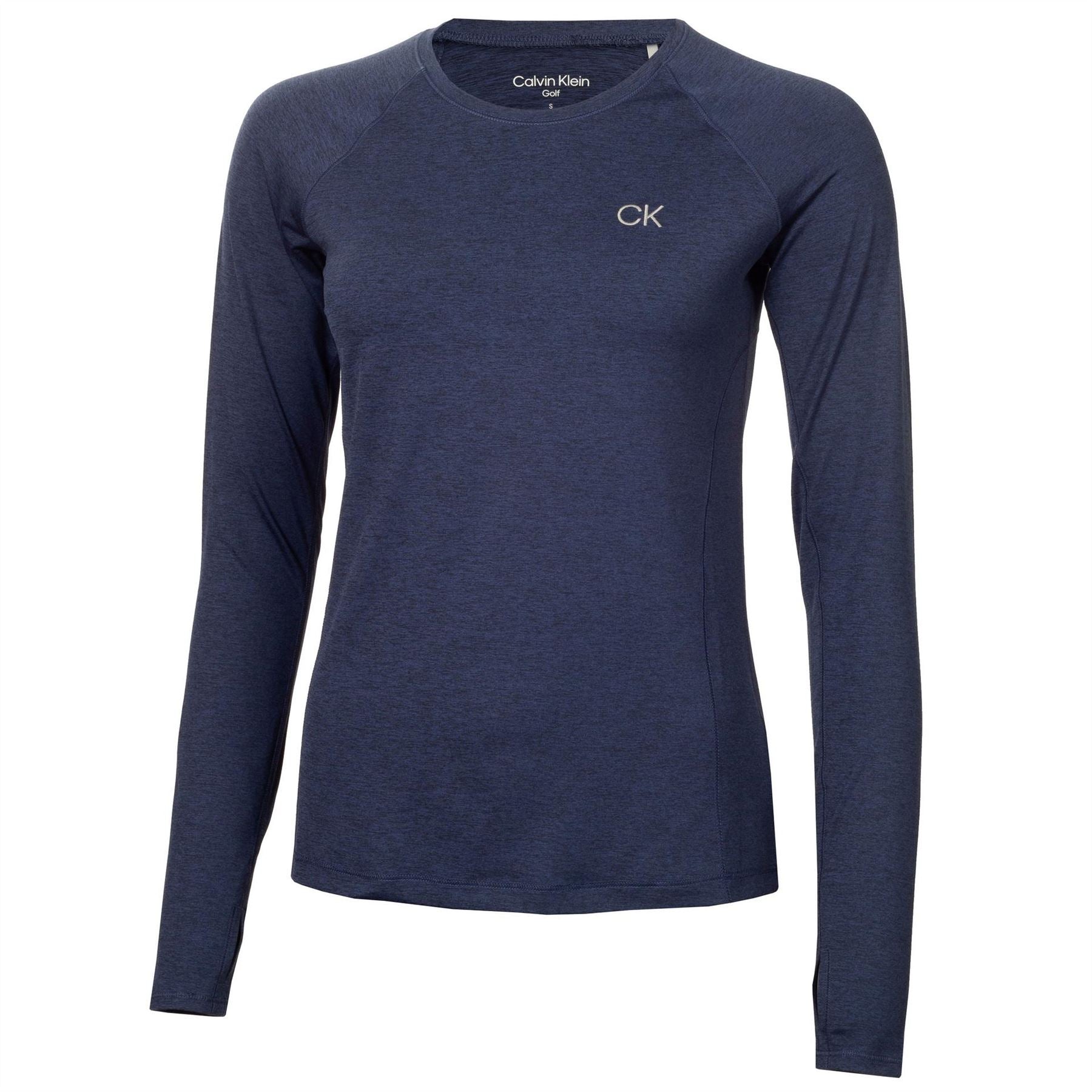 Calvin Klein Golf Golf Long Sleeve T Shirt Womens Navy Marl Size 14 (L)