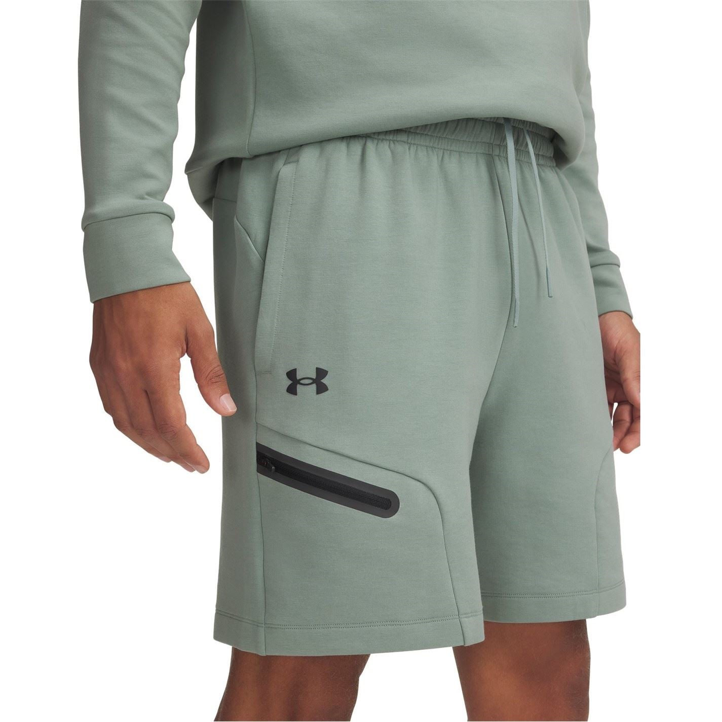 Under Armour Solid Patterned Fleece Bermuda Shorts