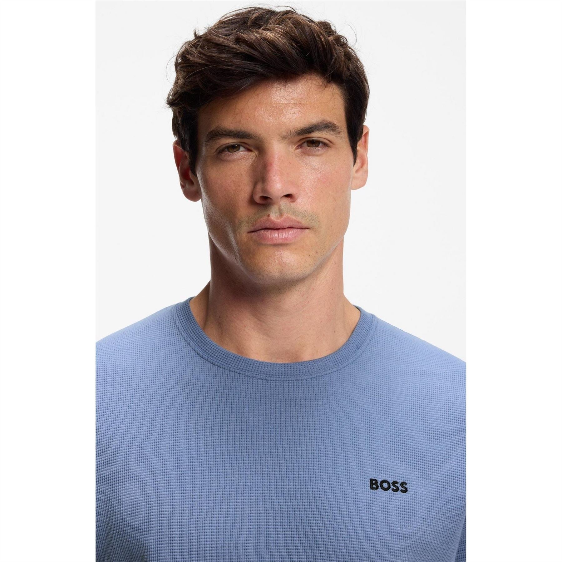 Boss BOSS Bodywear Waffle T Shirt with Structured Design