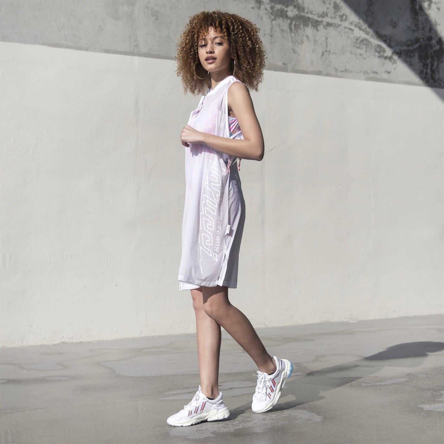 adidas Originals Crew Neck Knee Length T-Shirt Dress