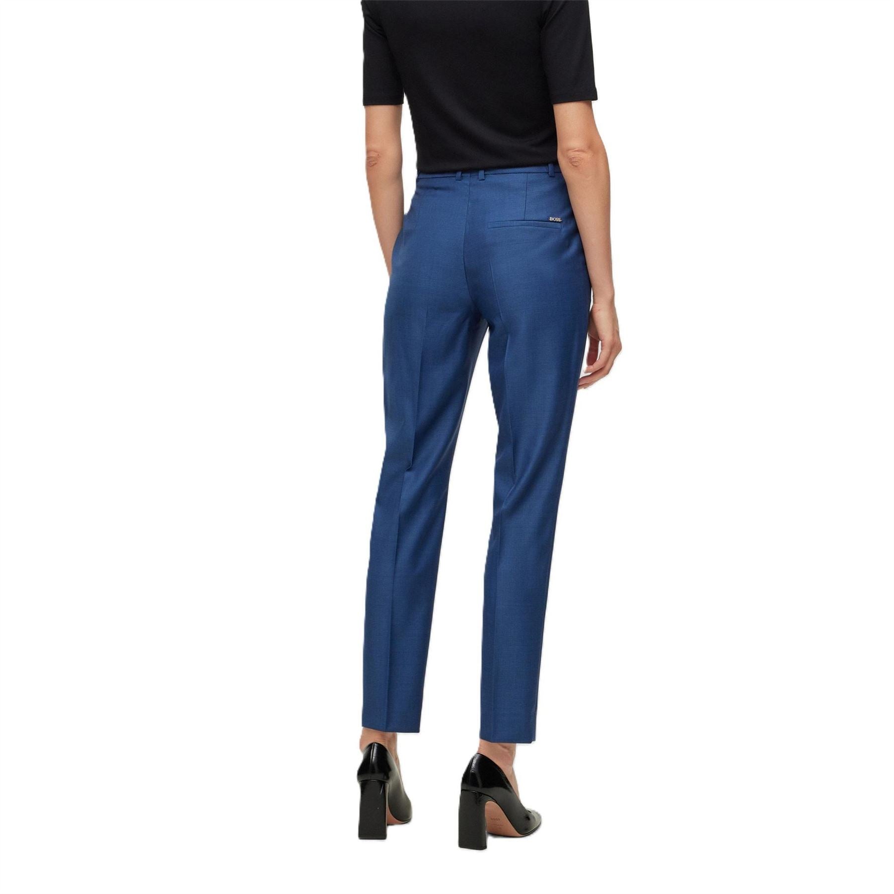 Boss Tamata Solid Patterned Cigarette Trousers