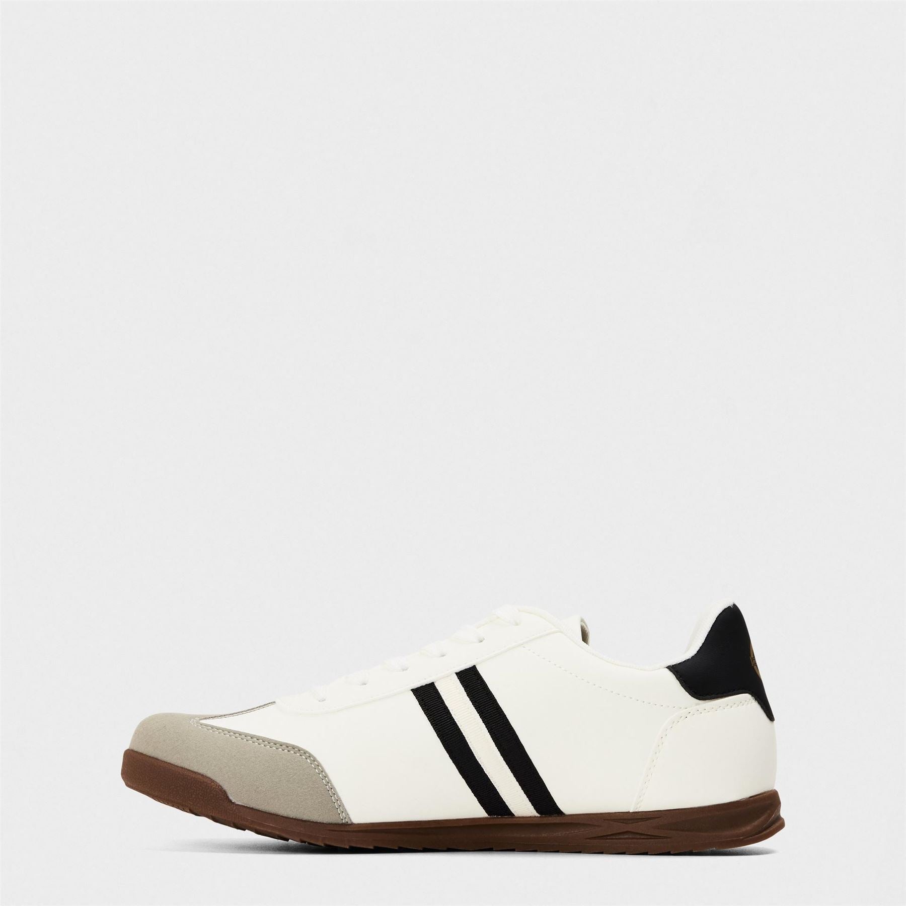 Lambretta Round Toe Stripe Patterned Flat Heel Trainers