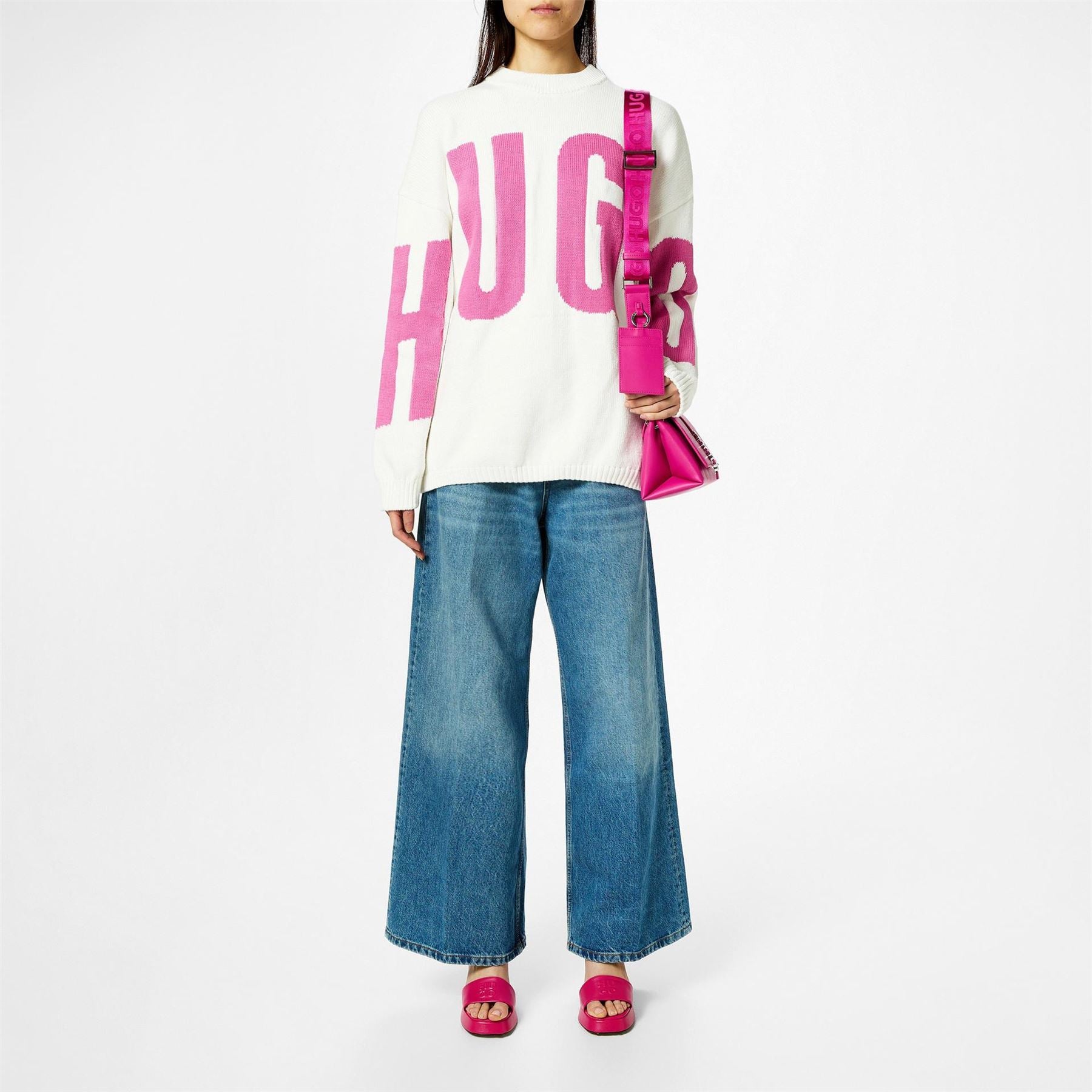 Hugo Crew Neck Relaxed Fit Long Sleeve Sweater