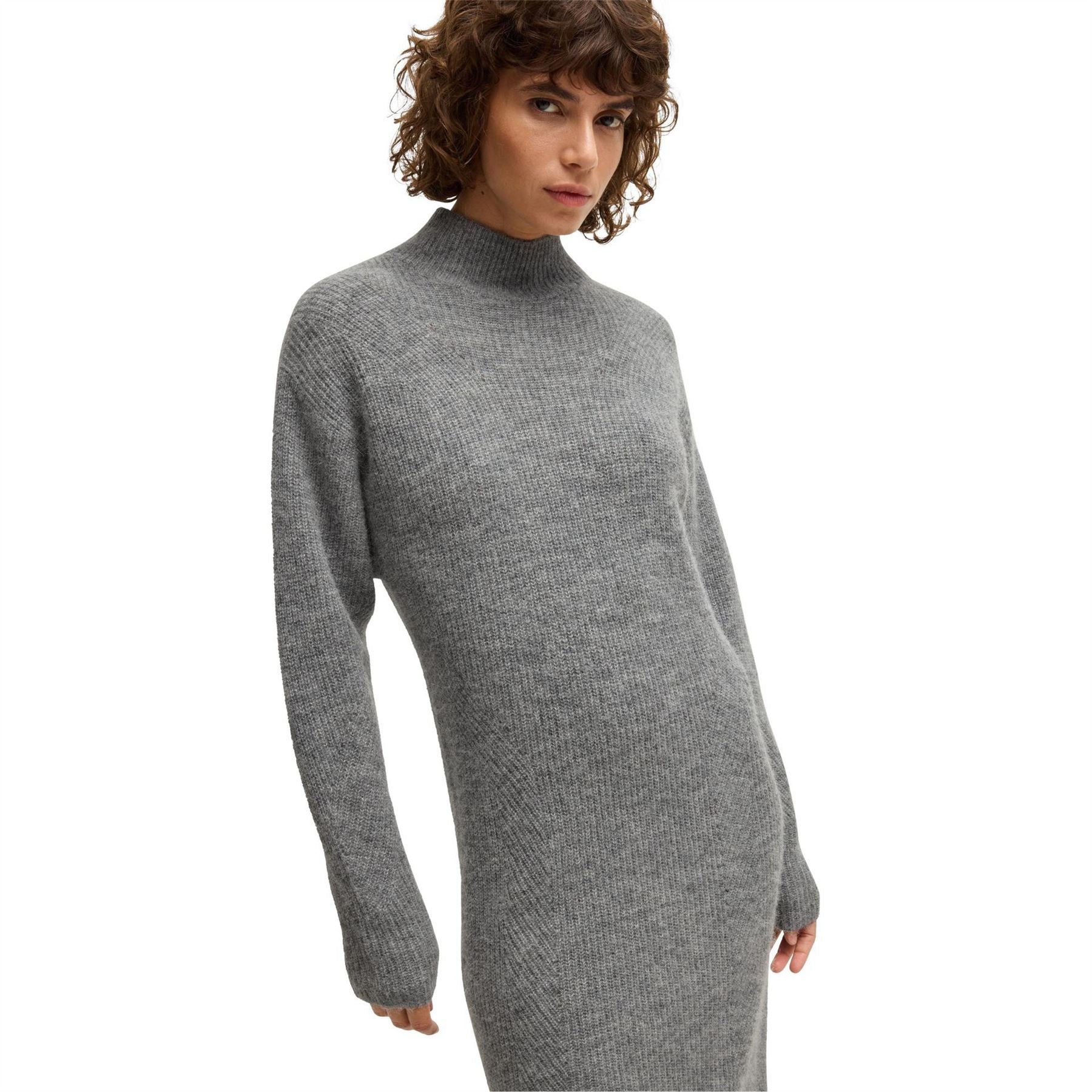 Boss Fagdassy Mock Neck Long Sleeve Midi Dress