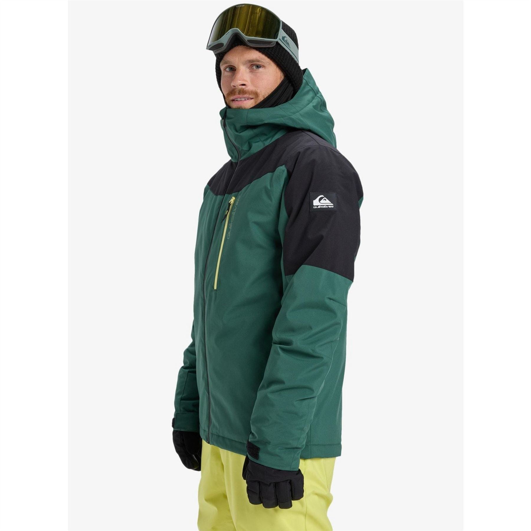 Quiksilver Titan Color Block Hooded Hook and Loop Ski Jacket