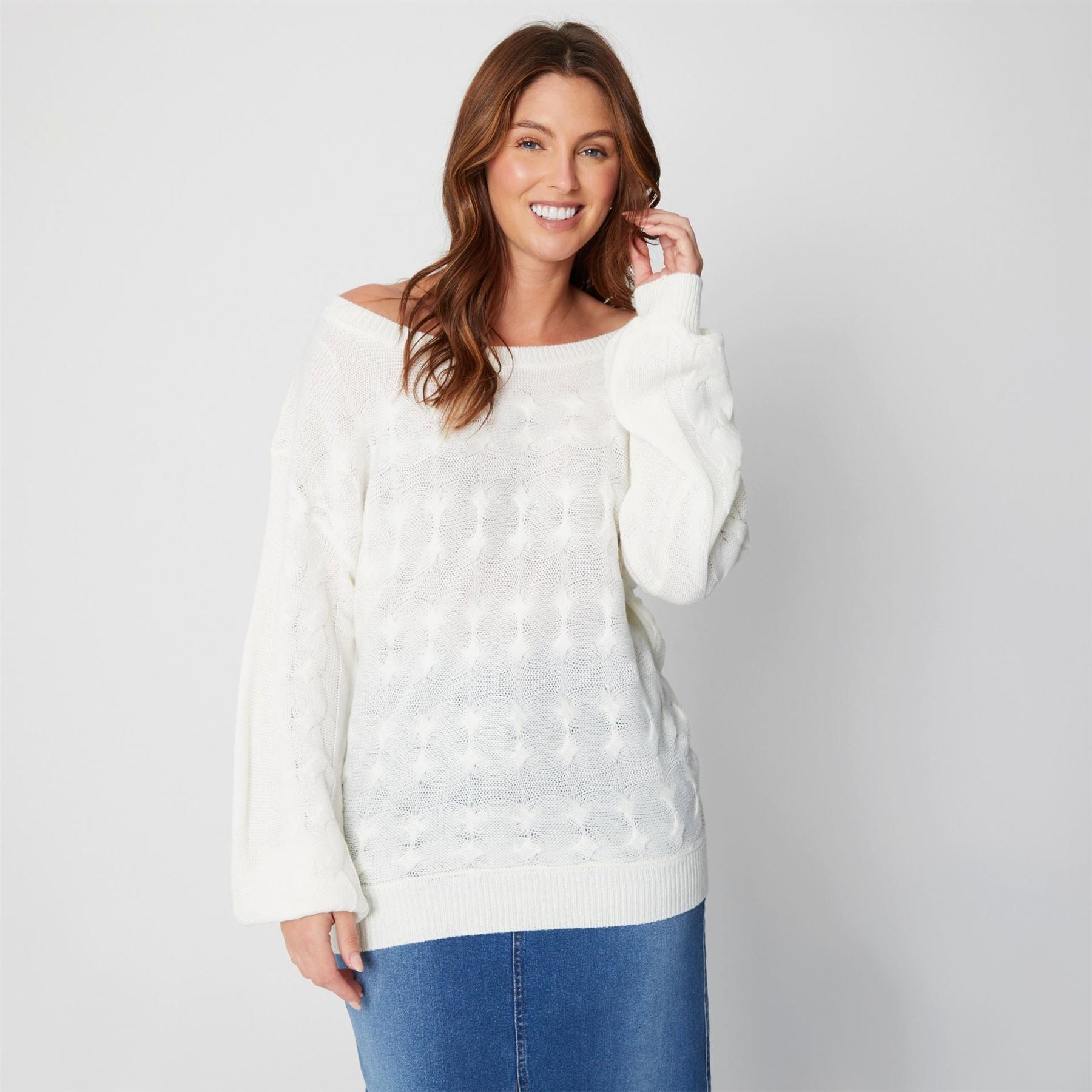 Be You Off Shoulder Relaxed Fit Sweater