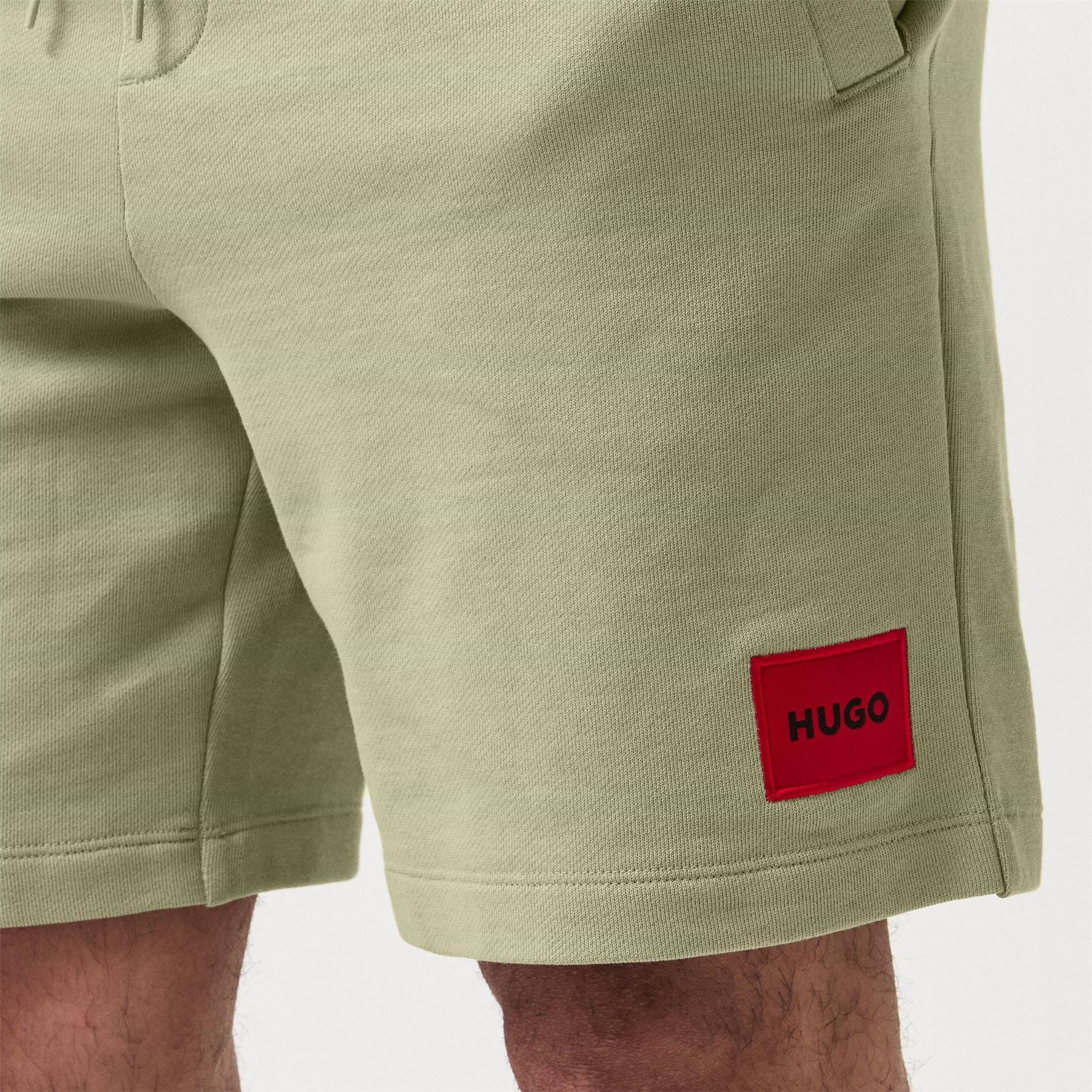 Hugo HUGO Jogger Fleece Shorts with Logo Detail   Soft Cotton Blend Jersey