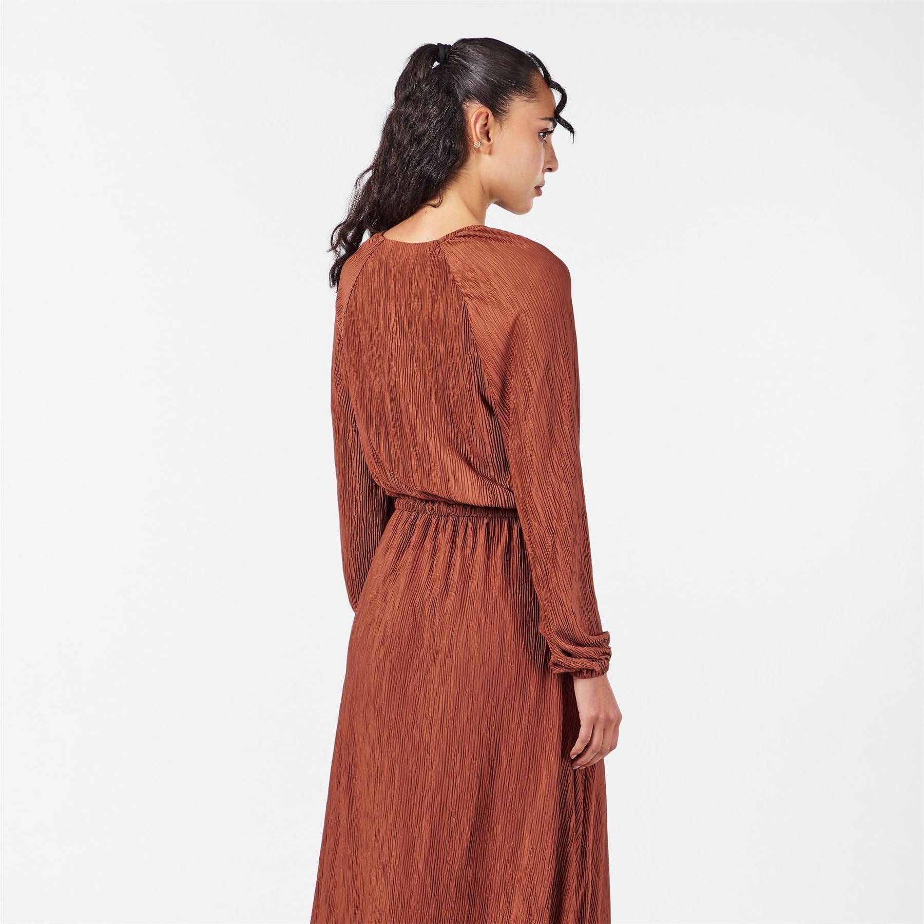 French Connection Tessa V-Neck Midi Jersey Dress