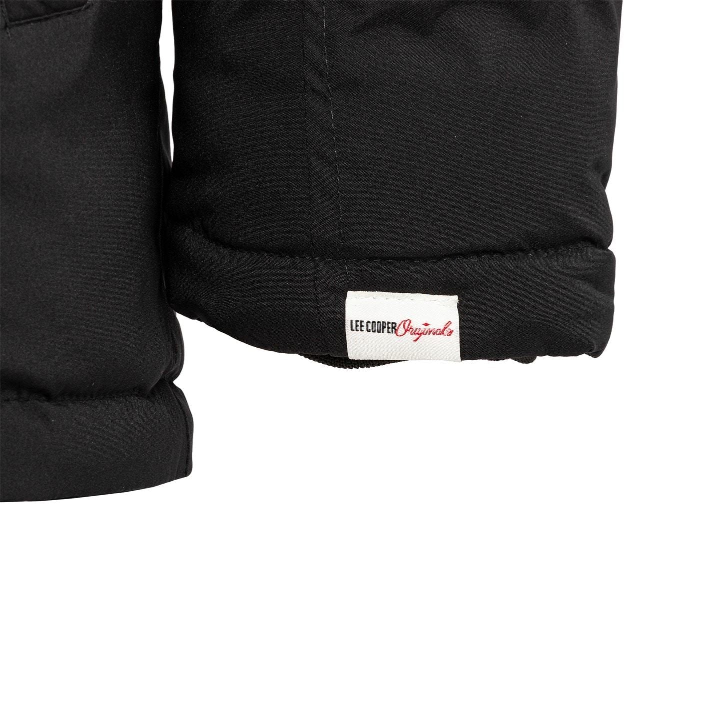 Lee Cooper Solid Patterned Hooded Snap Button Ribbed Cuff Puffer Jacket