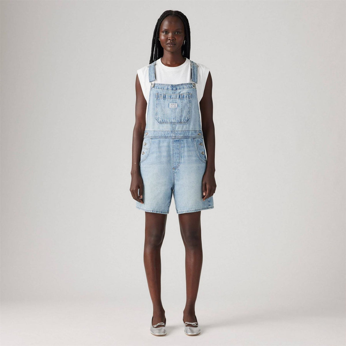 Levis Sleeveless Solid Patterned Shortalls Dungaree