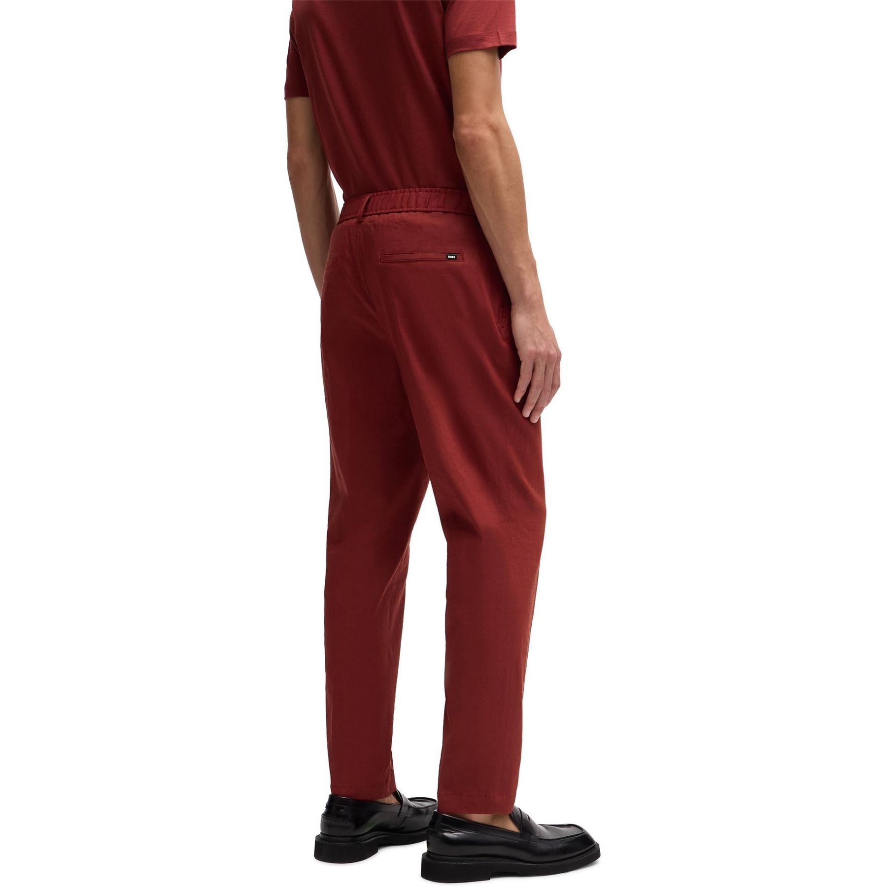 Boss Perin Solid Patterned Straight Trousers