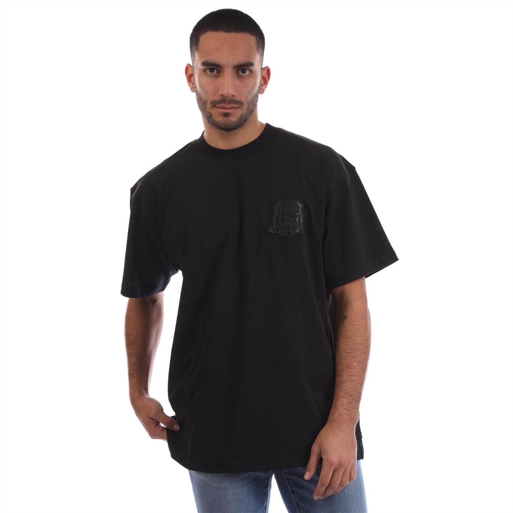 Avirex Beam Embossed Logo Crew Neck Short Sleeve T-Shirt