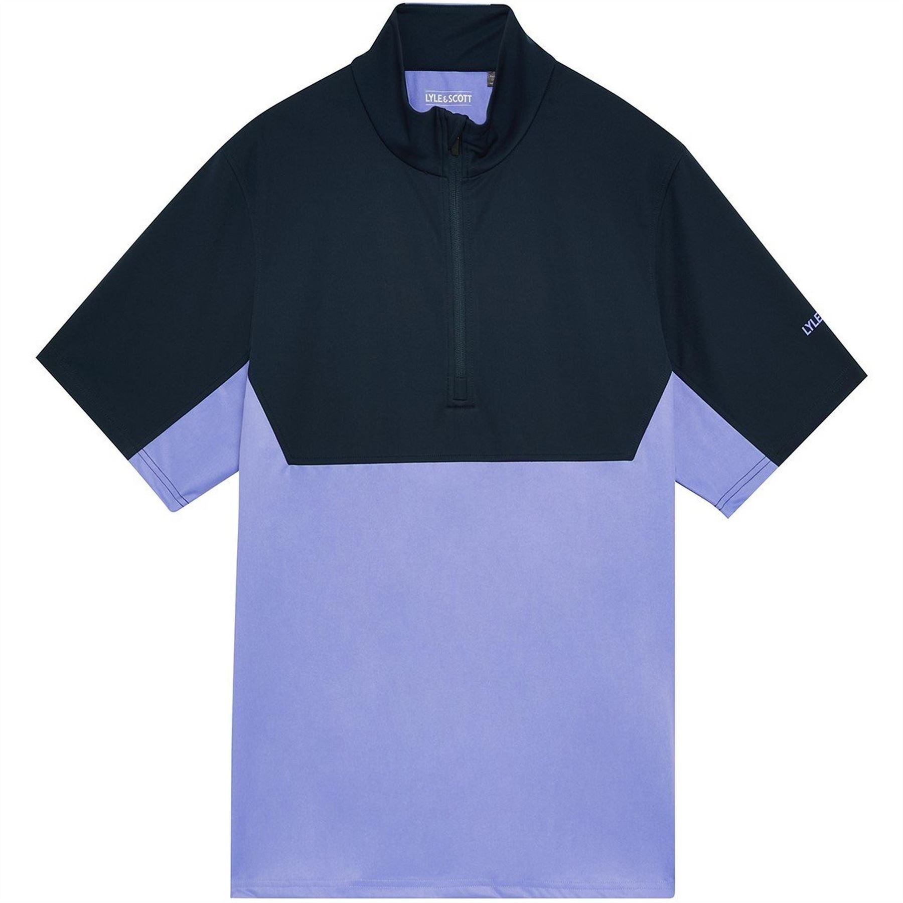 Lyle and Scott Funnel Neck High Collar Short Sleeve Athletic Shirt