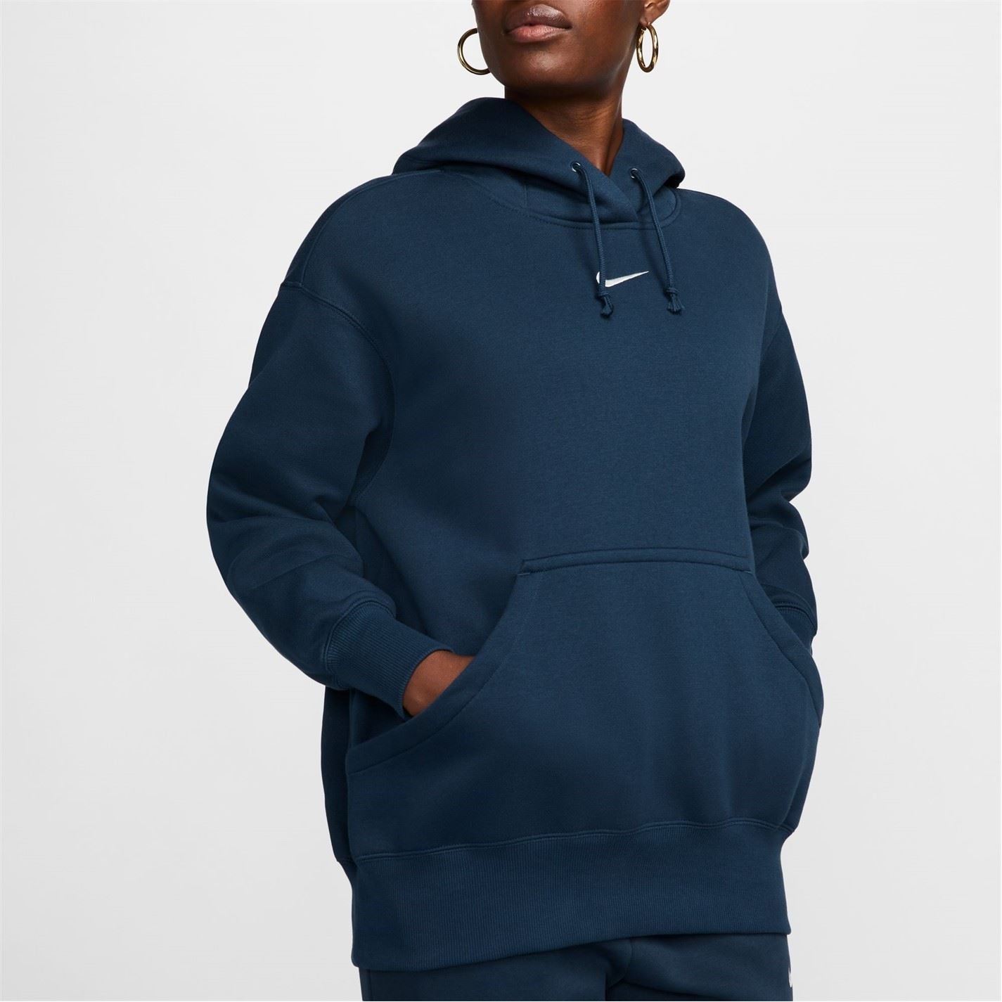 Nike Phoenix Fleece Oversize Fit Drop Shoulder Long Sleeve Hooded Neck Sweatshirt