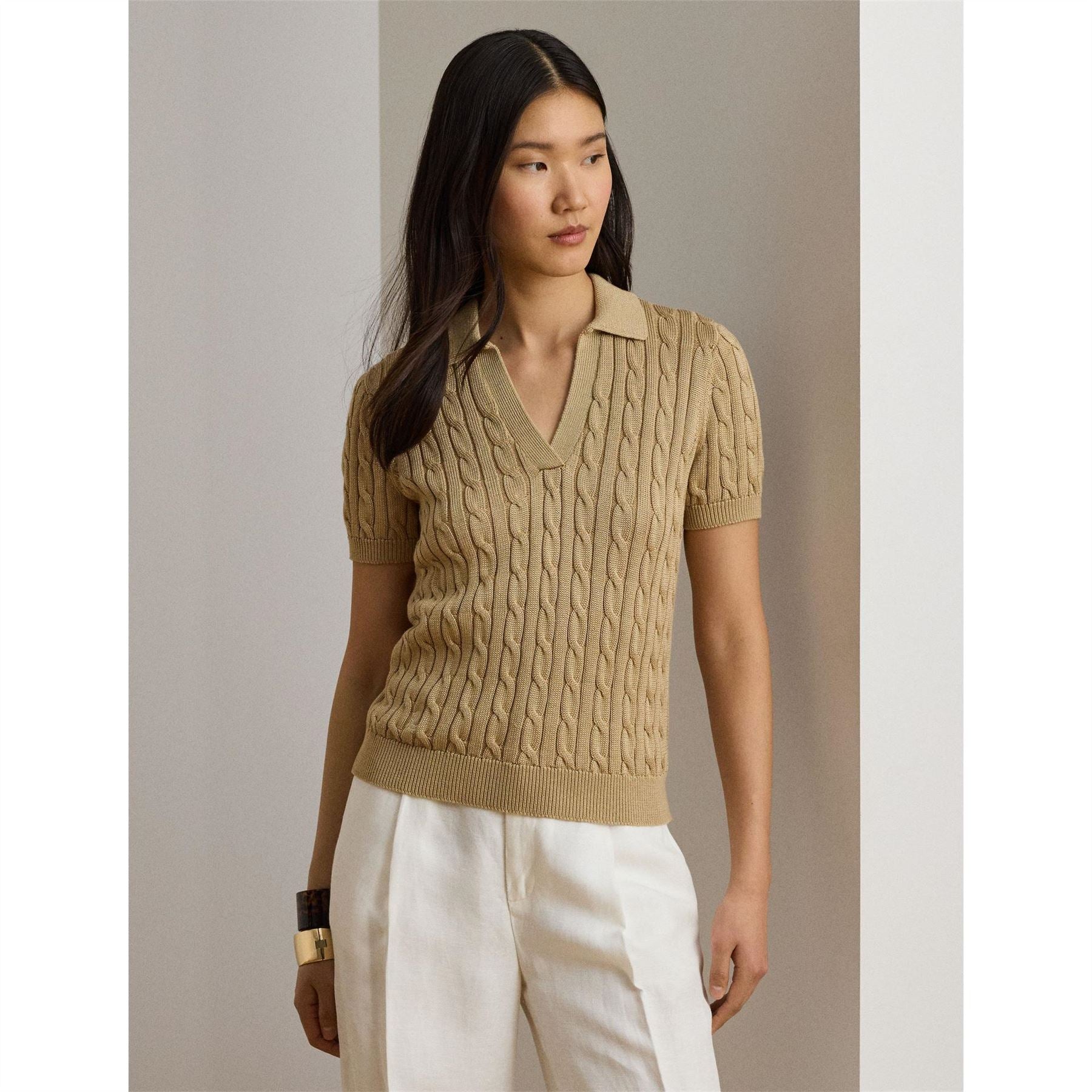 Lauren by Ralph Lauren Knitted Short Sleeve Polo Shirt