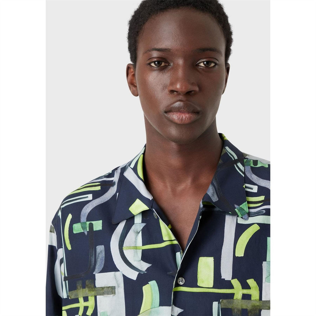 Emporio Armani Abstract Print Long Sleeve Shirt