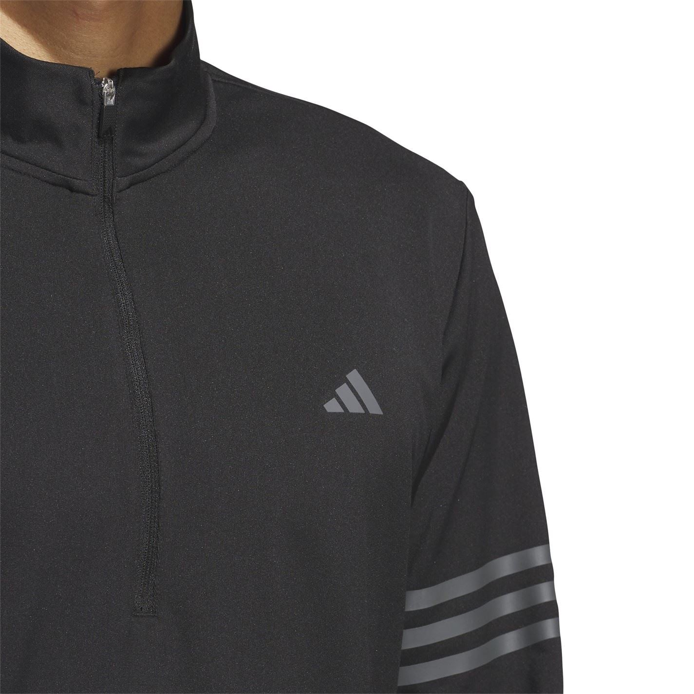 adidas Mens 3 Stripe Zip Top