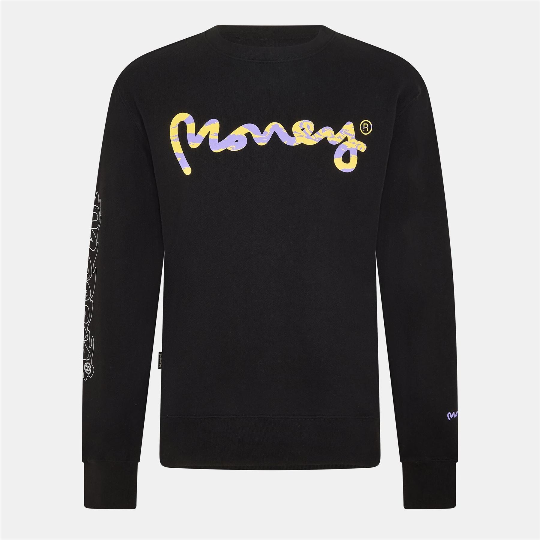 Money Camo Crew Neck Lettering Sweatshirt