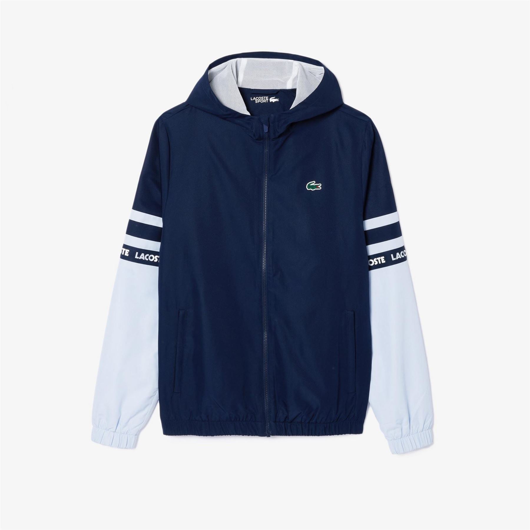Lacoste Stripe Track Water Repellent Wind Resistant Long Sleeve Softshell Jacket