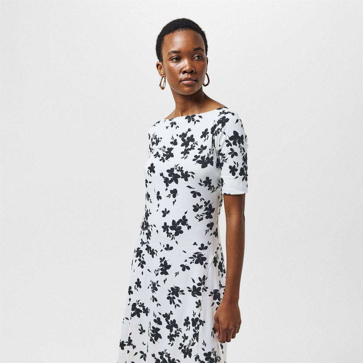 Lauren by Ralph Lauren Munzie Boat Neck Midi T-Shirt Dress