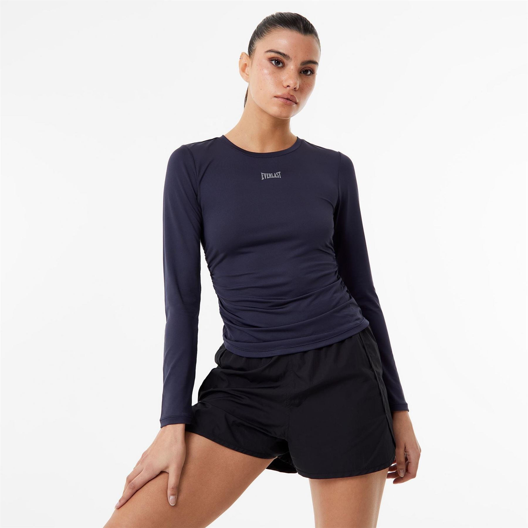 Everlast Ruched Long Sleeve Performance Gym Top