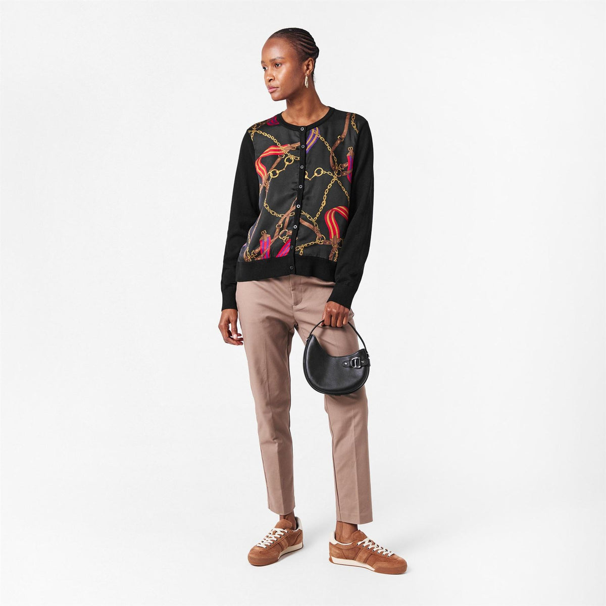 Lauren by Ralph Lauren Ofryah Real Leather Crew Neck Jumper