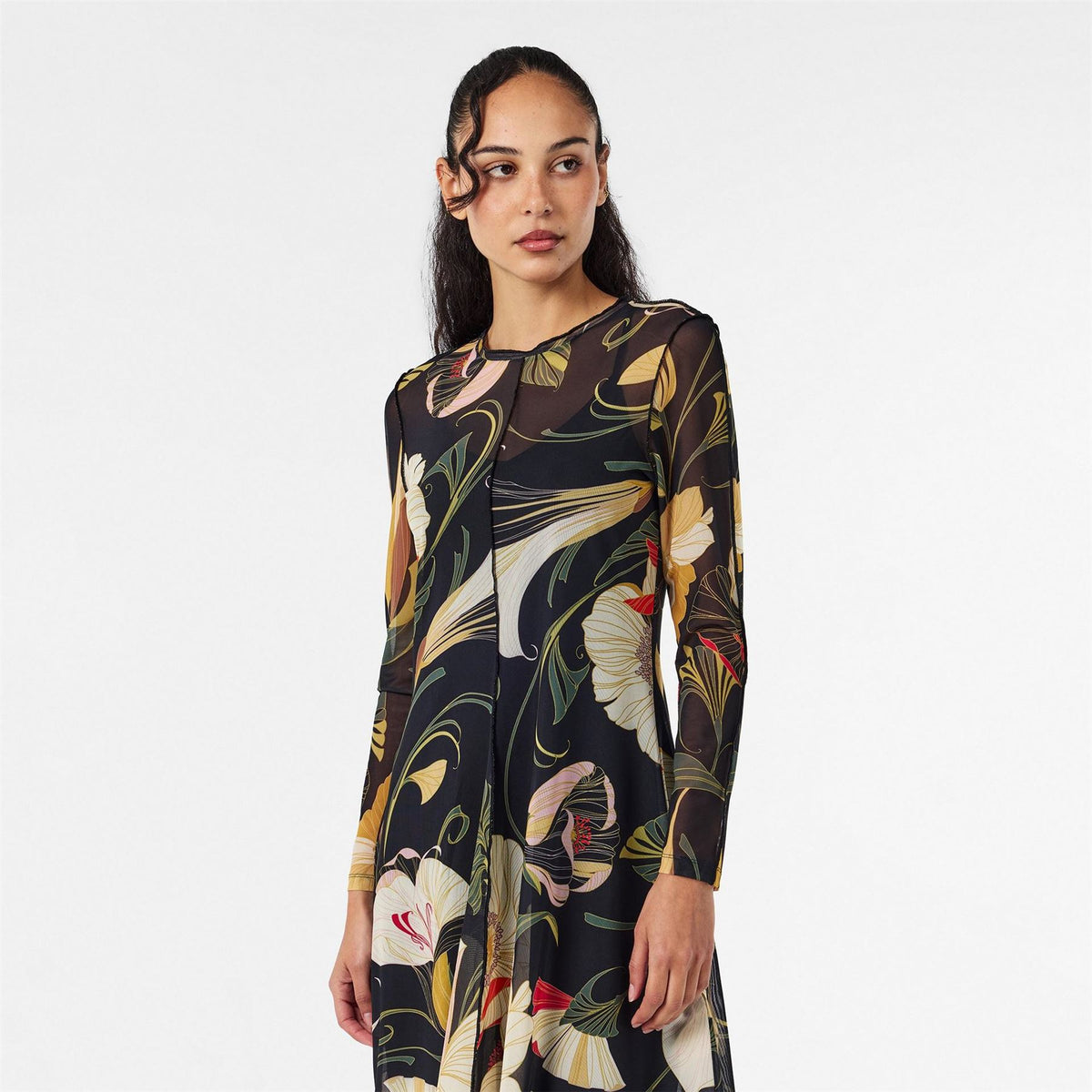 Ted Baker Plain Crew Neck Long Sleeve Mini Dress