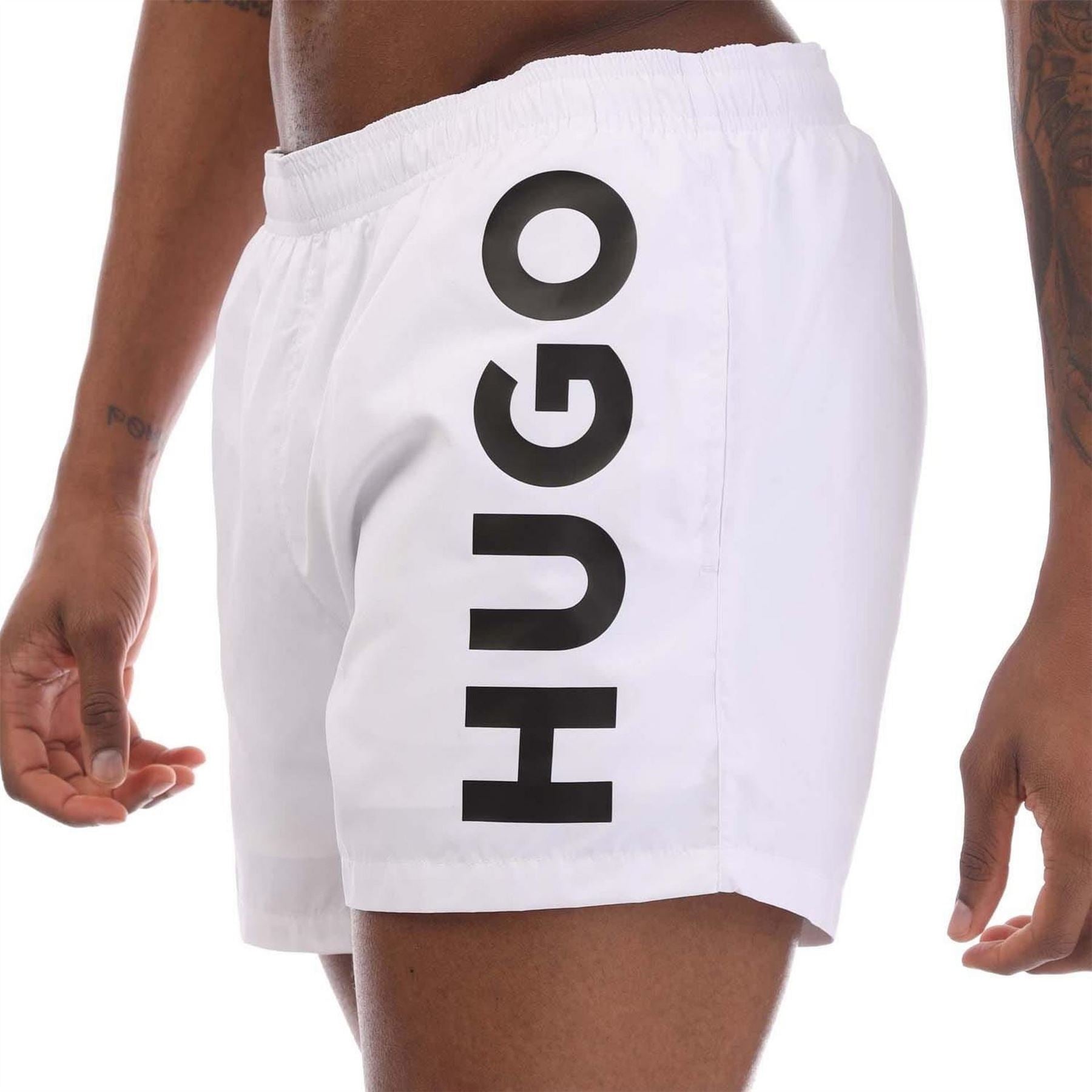 Hugo Logo Print Swim Shorts