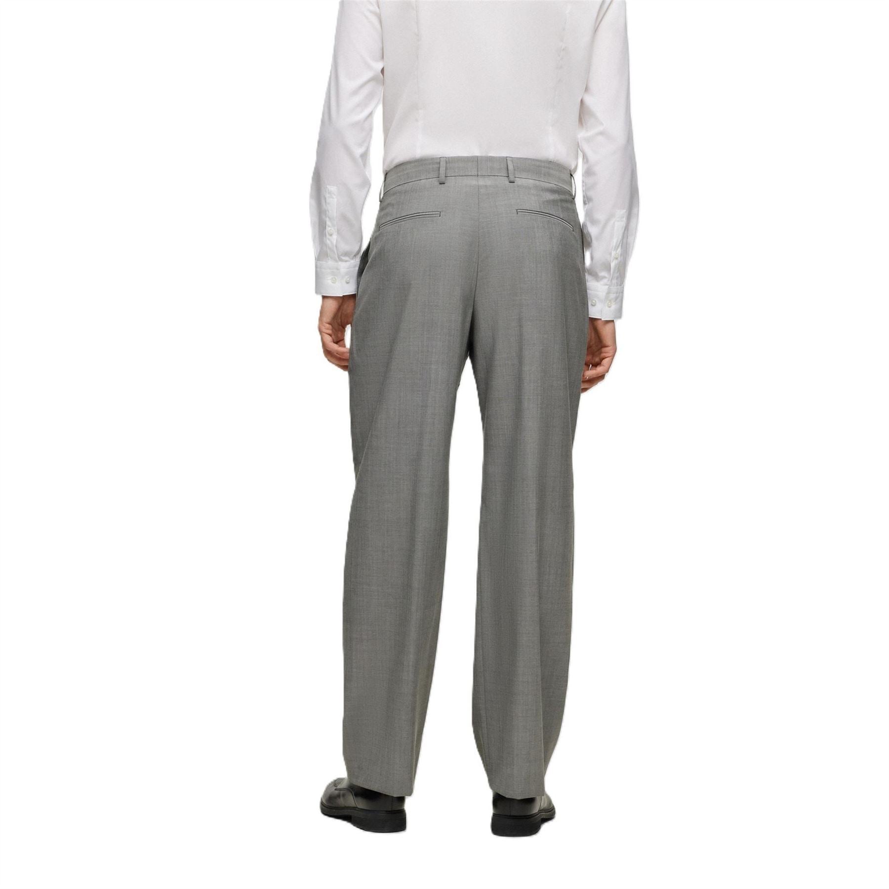 Boss Oversized Solid Patterned Pleated Trousers