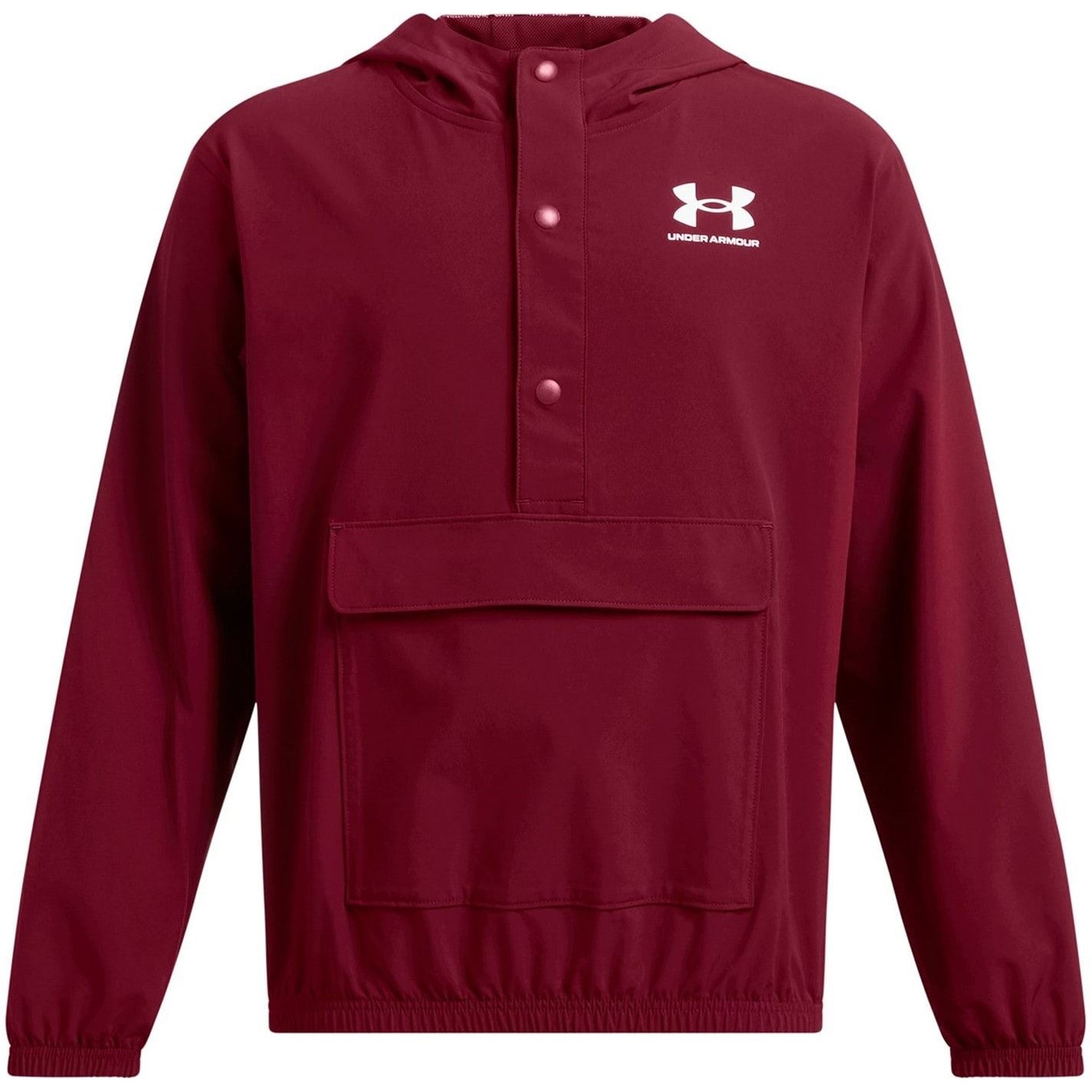Under Armour Solid Patterned Hooded Snap Button Ribbed Cuff Training Jacket