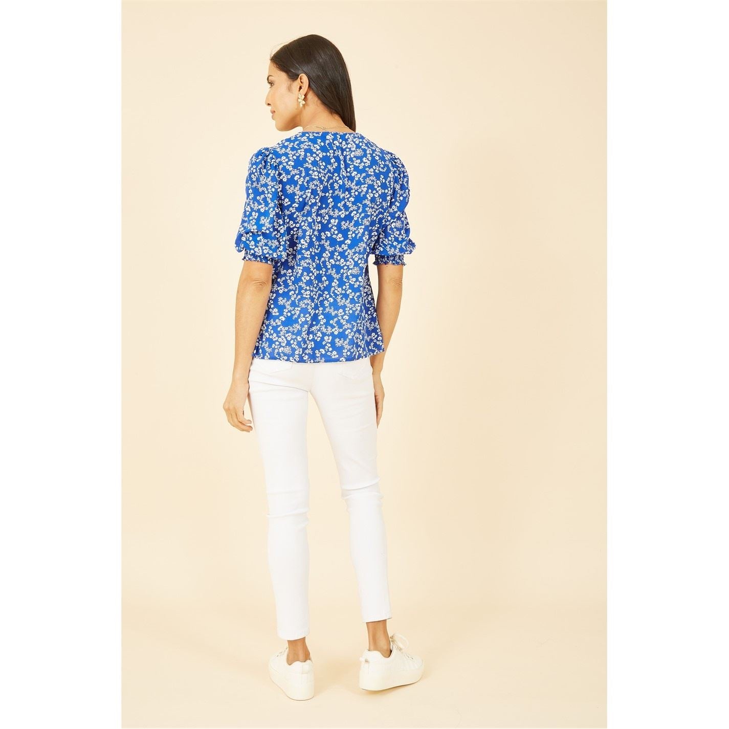 Yumi Ditsy Print Puff Sleeve Top