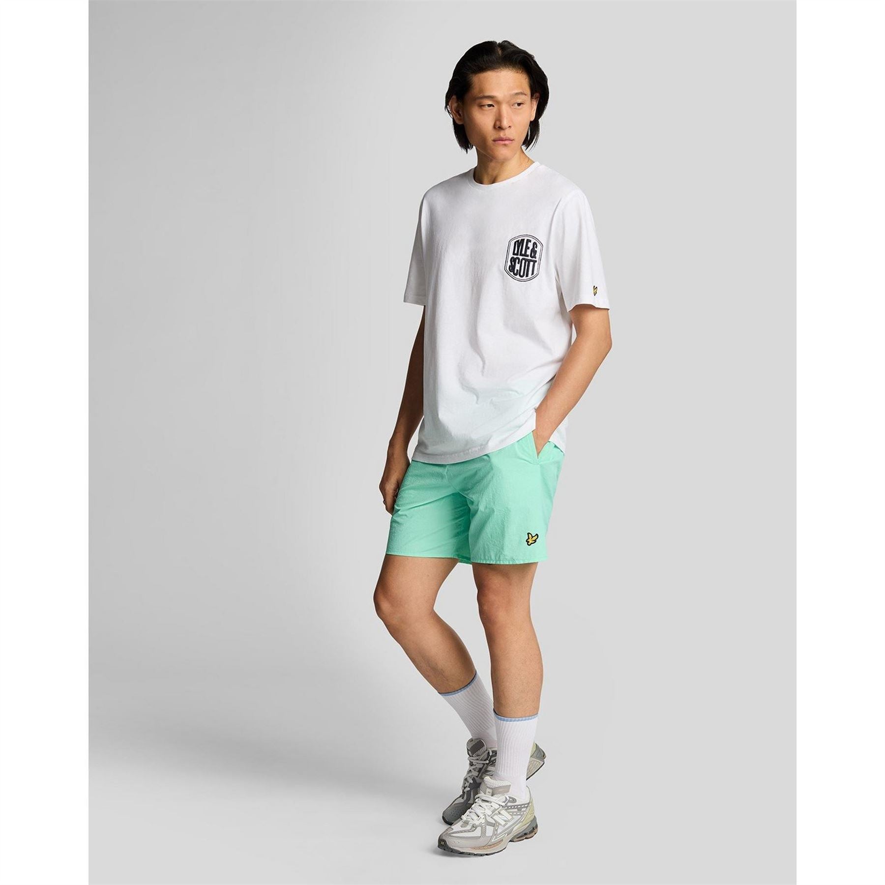 Lyle and Scott Plain Swimming Logo Print Shorts