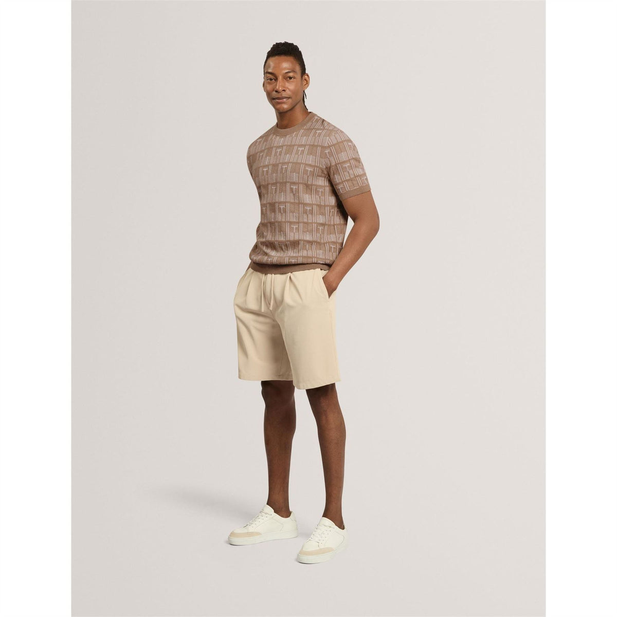 Ted Baker Jacquard Short Sleeve Knitted T-Shirt