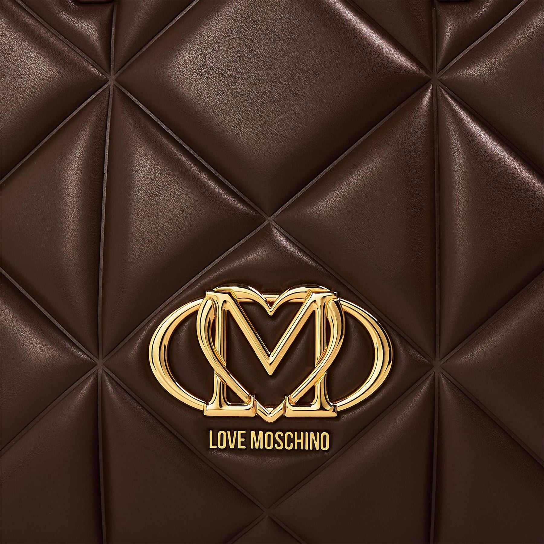 Love Moschino Quilt Rectangle Shape Tote with Gold Tone Hardware