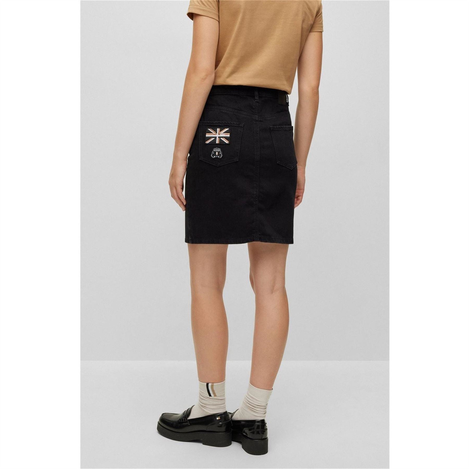 Boss Denim Skirt With London Inspired Patches