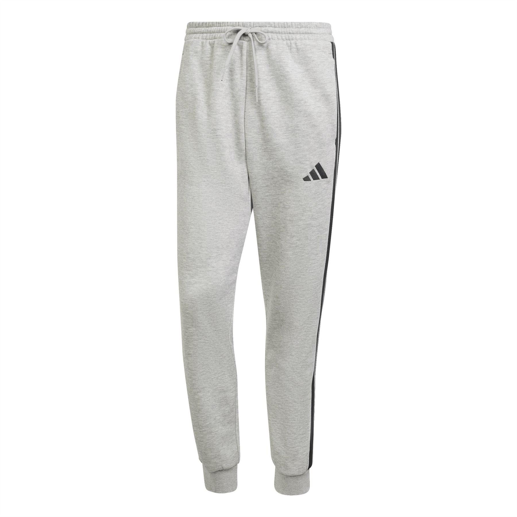 adidas Fleece Tapered Cuff 3 Stripes Joggers M