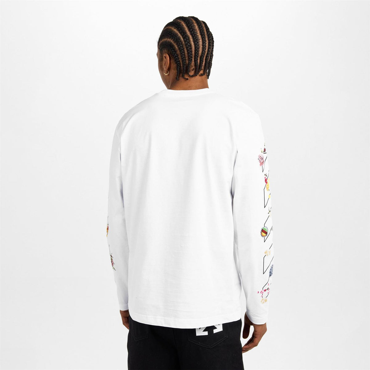 Off White Crew Neck Long Sleeve Jersey T-Shirt