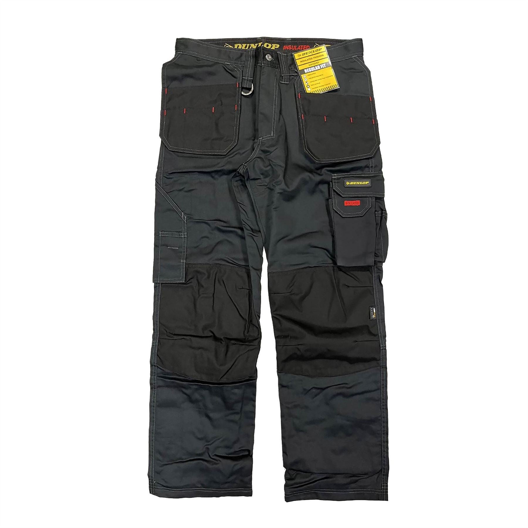 Dunlop Solid Multi-Pocket Straight Workwear Trousers